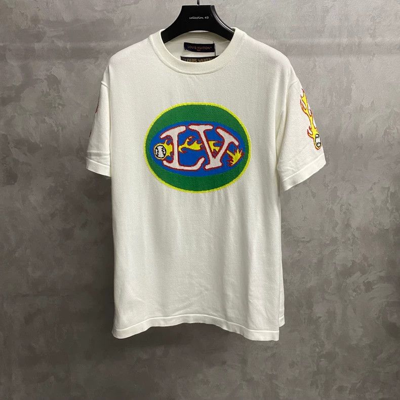 Louis Vuitton Louis Vuitton White knit logo short sleeve Size US L / EU 52-54 / 3 - 1 Thumbnail