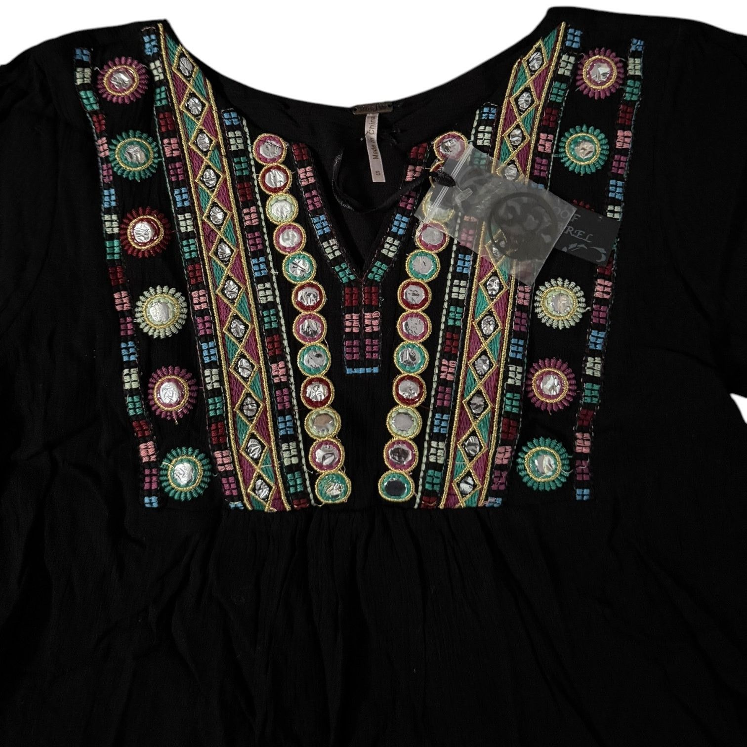 Other Poof Apparel Loose Fit Black Shirt w/Embroidery – Small NWT Size S / US 4 / IT 40 - 5 Thumbnail