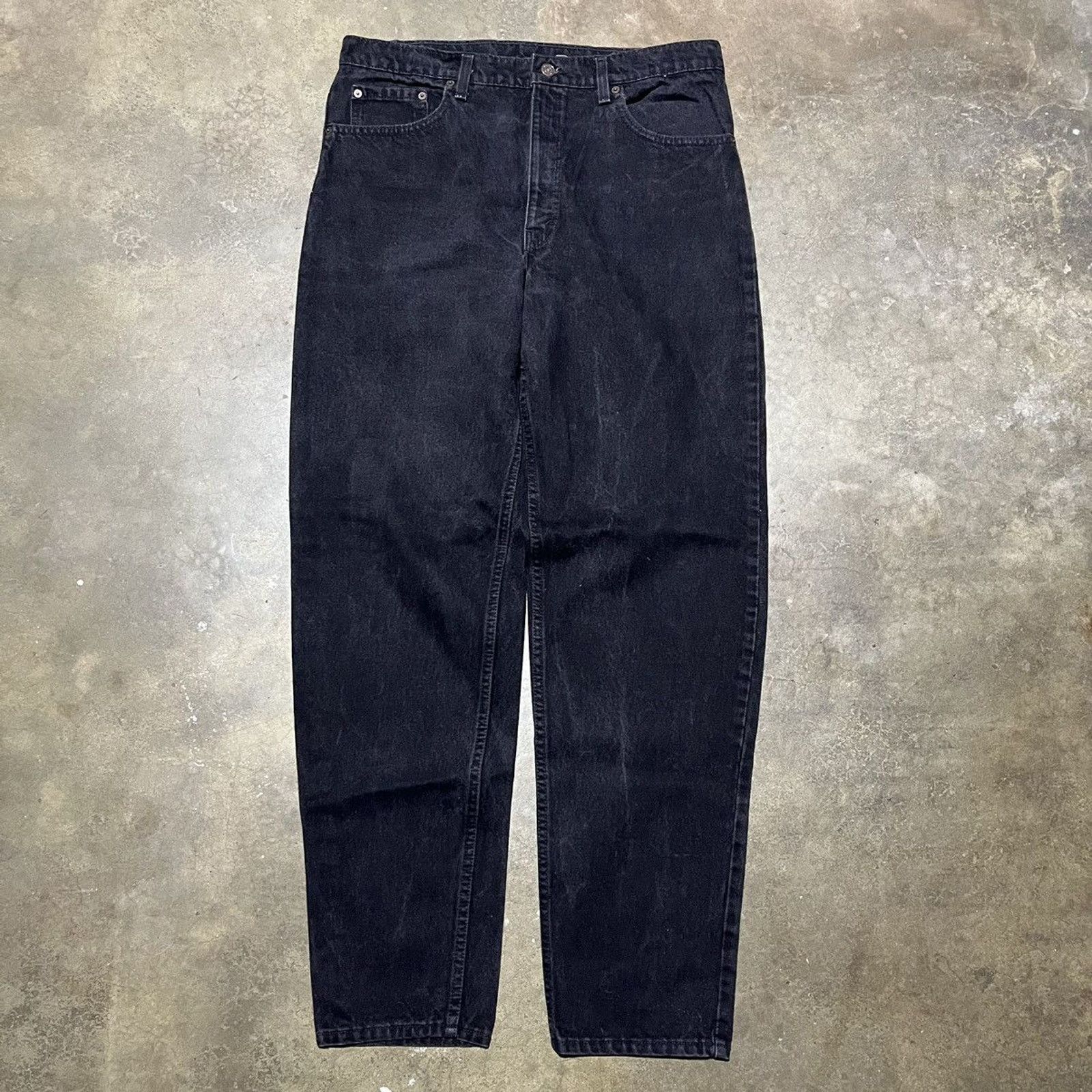 90s Silvertab Loose Black Denim USA製 Vintage 90s Levi's Silvertab 560 Charcoal Black Denim Jeans