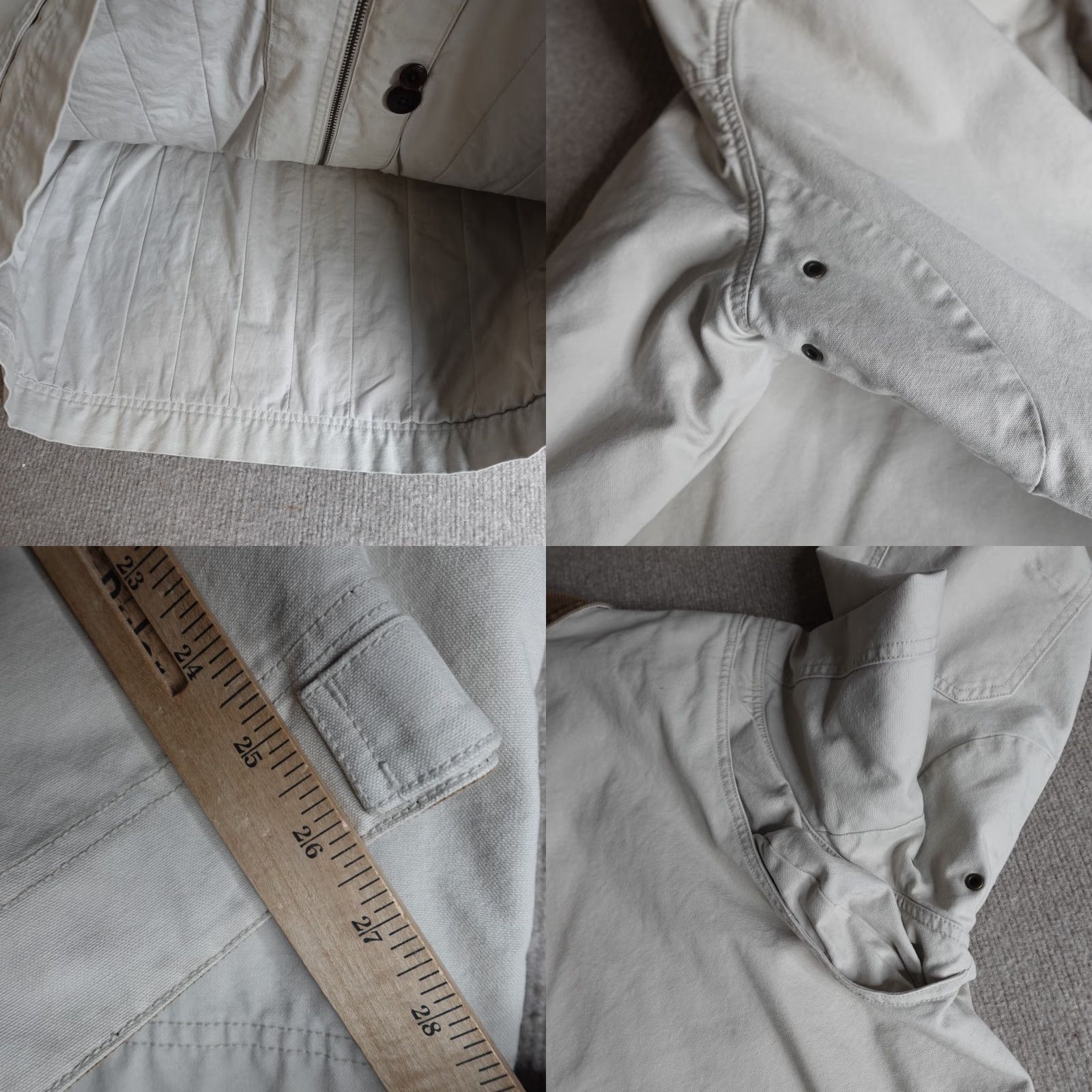Vintage L.L. Bean Jacket XL Beige Field Coat Barn Chore Detroit Eisenhower Corduroy Trim Military Jacket Lined Men XL Beige Size US XL / EU 56 / 4 - 8 Thumbnail