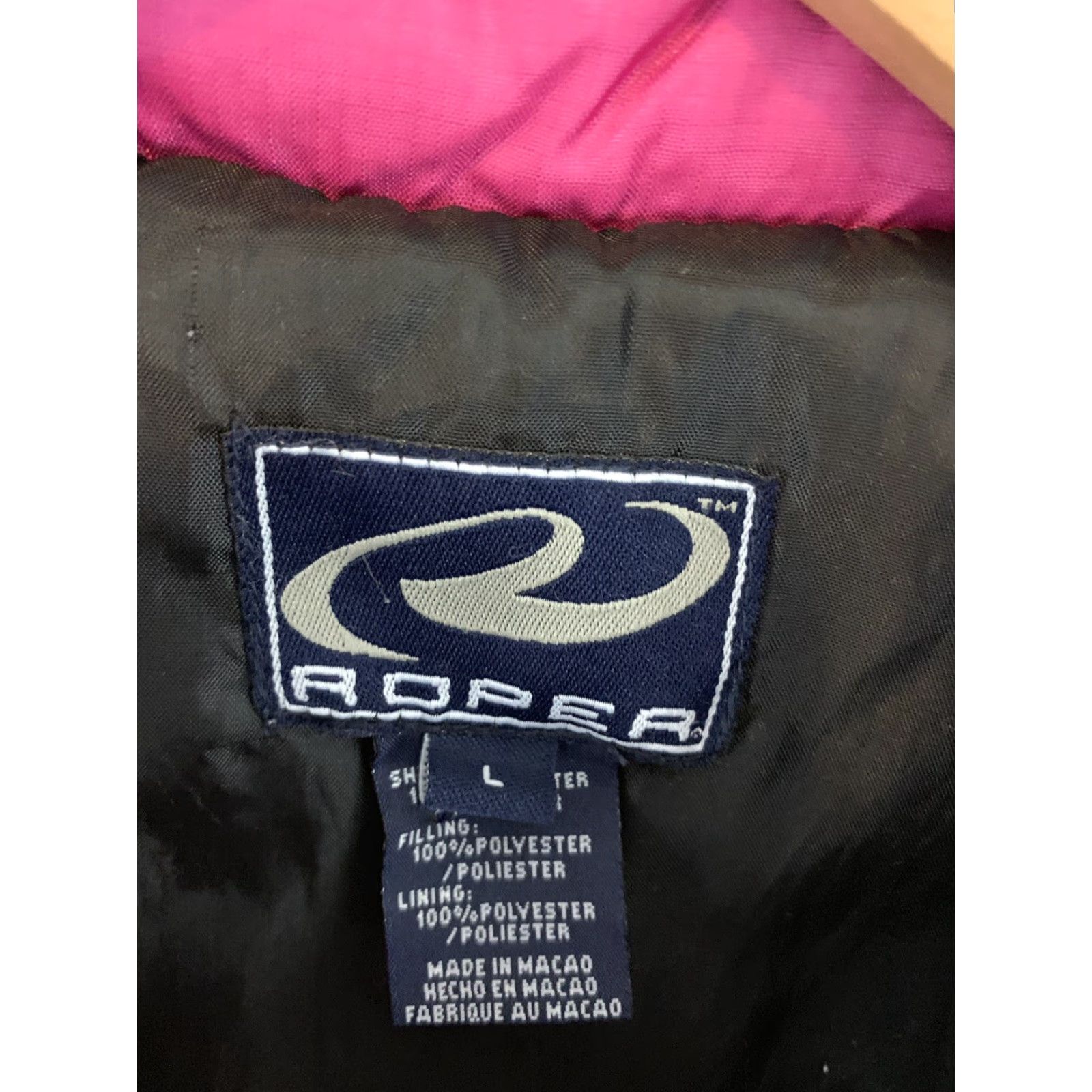 Roper Roper Vest Women L Pink Nylon Full Zip Poly Fill Puffy Vest Magenta Pink Women L Vest Size L / US 10 / IT 46 - 2 Thumbnail