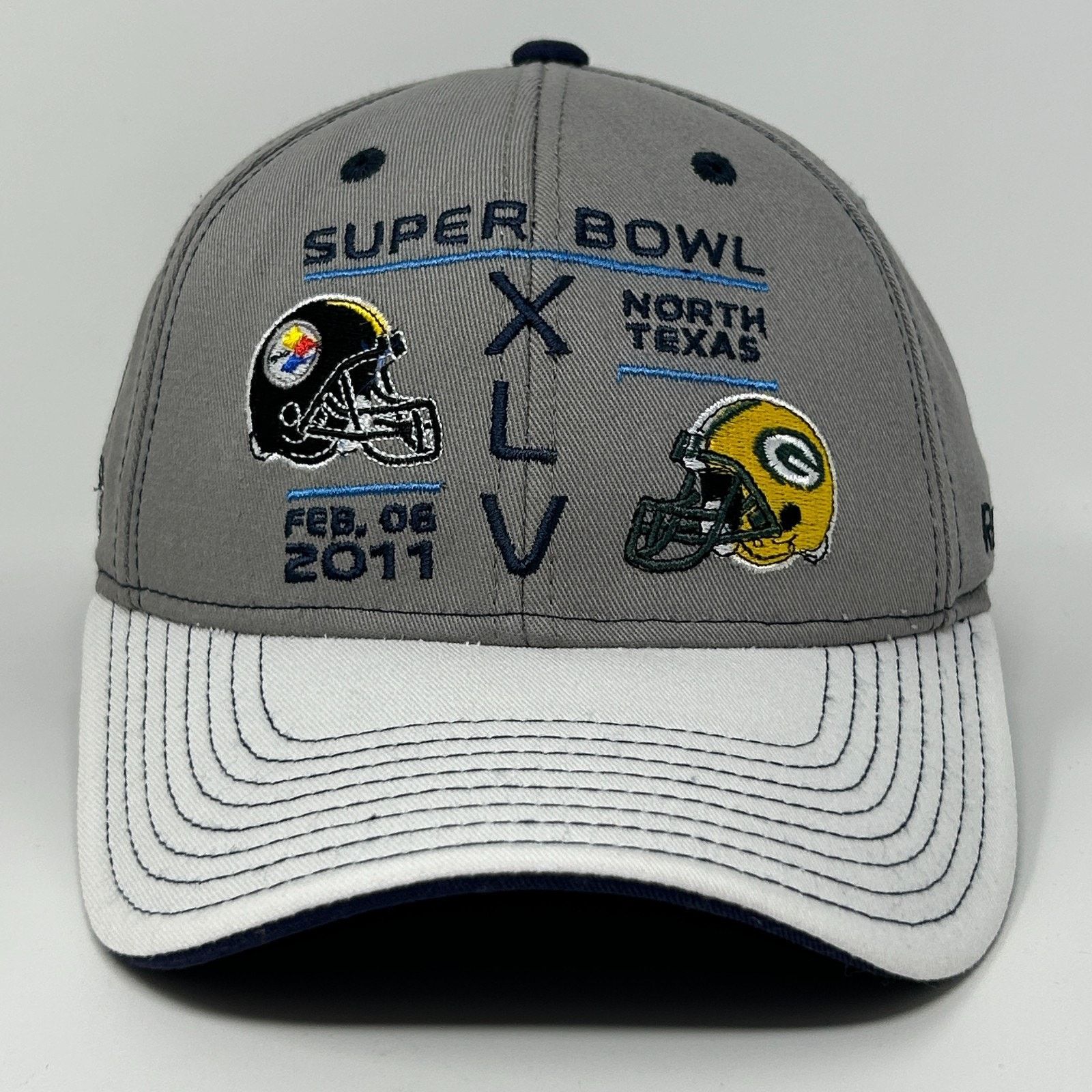 Reebok Super Bowl XLV Hat Baseball Cap Green Bay Packers Gray Size ONE SIZE - 1 Thumbnail