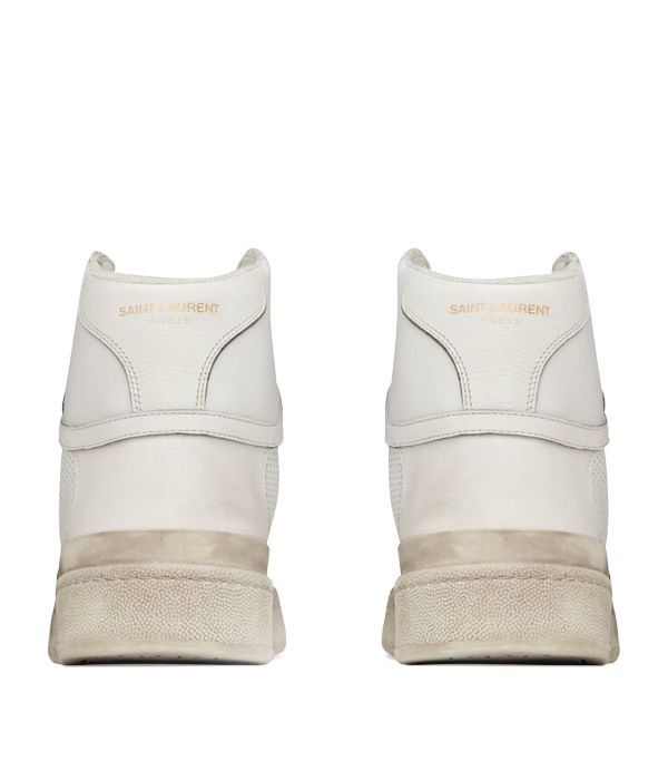 Saint Laurent Paris o1s1wg110824 SL24 Mid-Top Sneakers Used-Perforated Leather Size US 10 / EU 43 - 3 Thumbnail