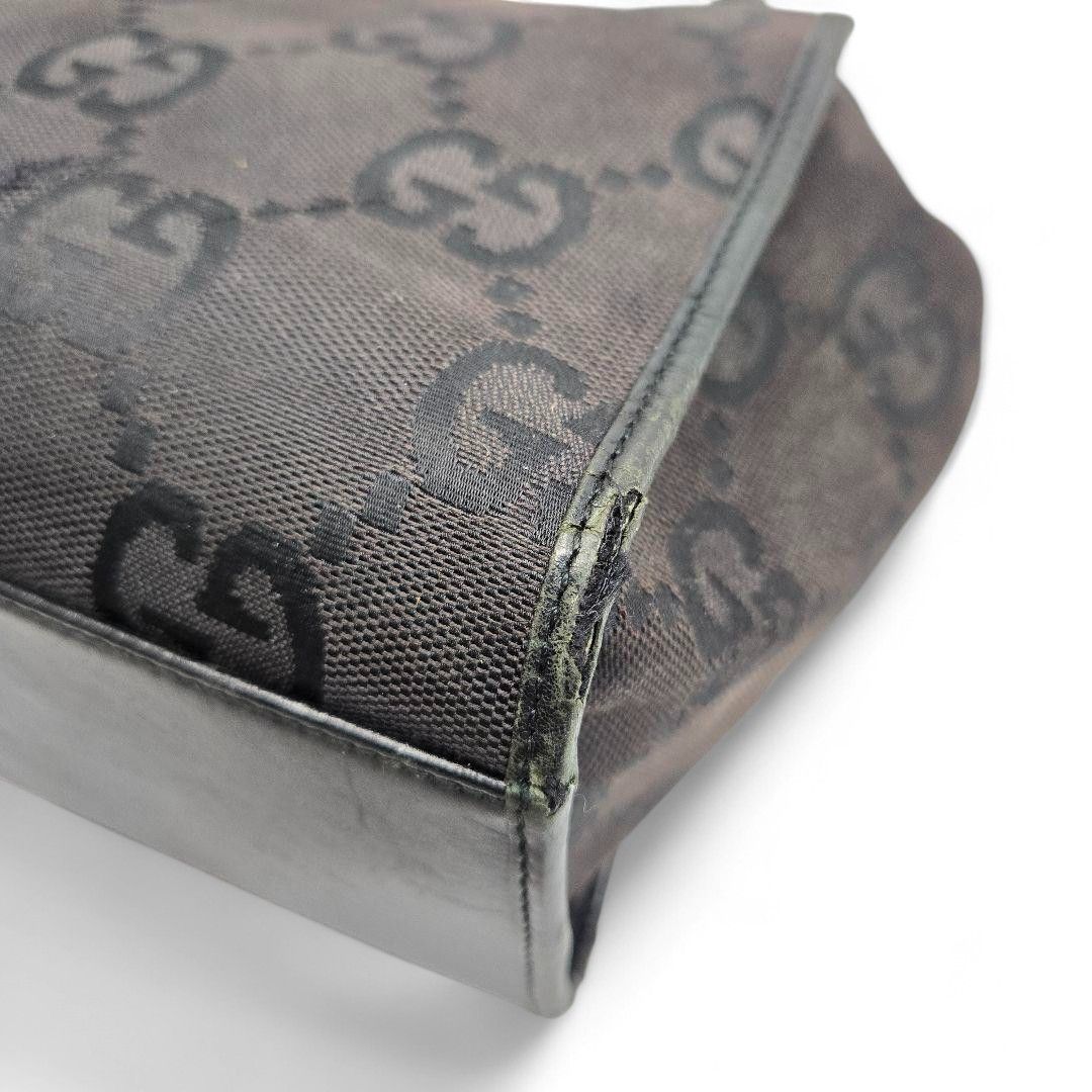Gucci Gucci - Jackie Black Leather Monogram Shoulder Bag GG Size ONE SIZE - 7 Thumbnail
