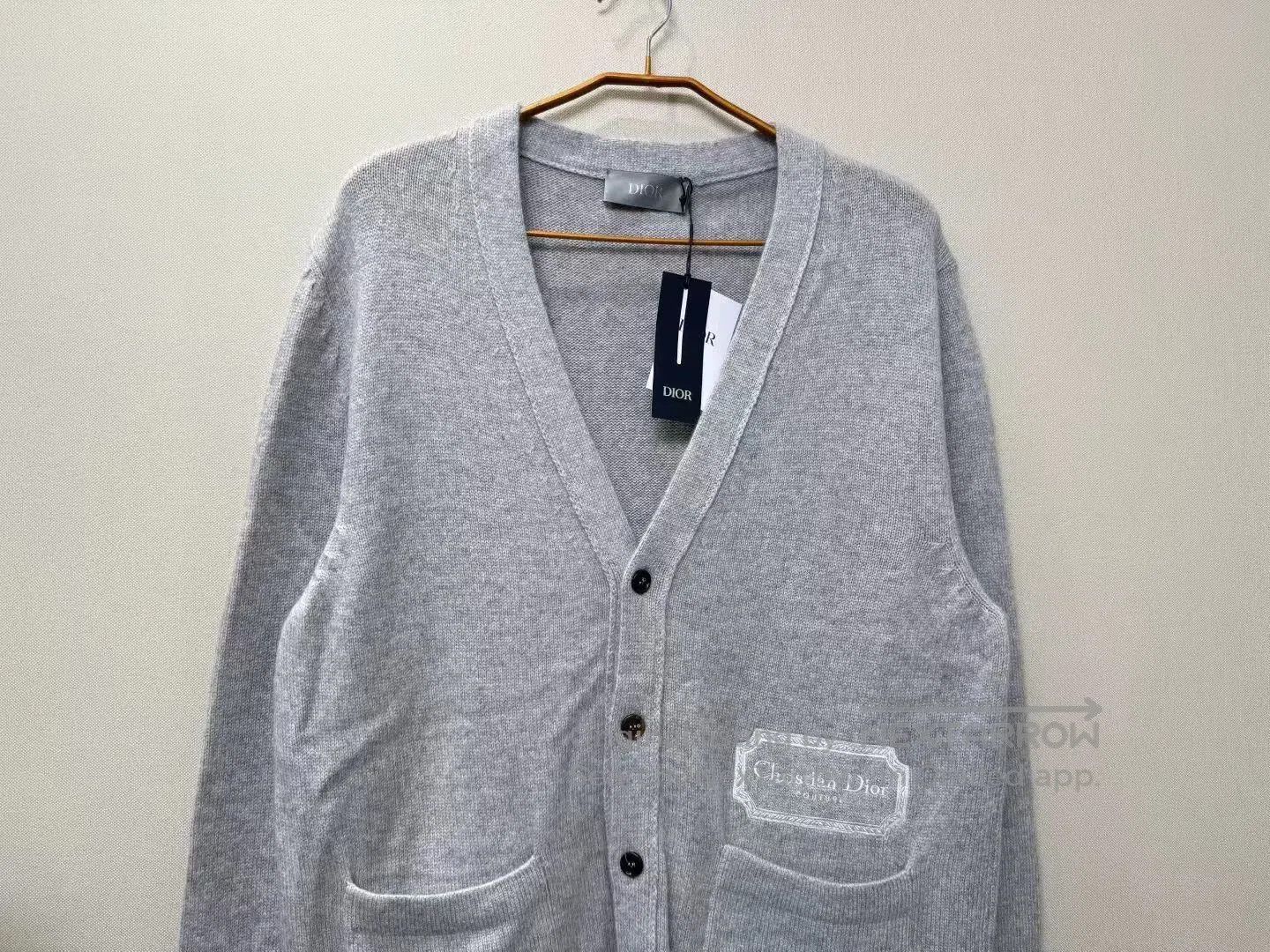 Dior gray embroidered cardigan from dior. Size US XL / EU 56 / 4 - 2 Thumbnail