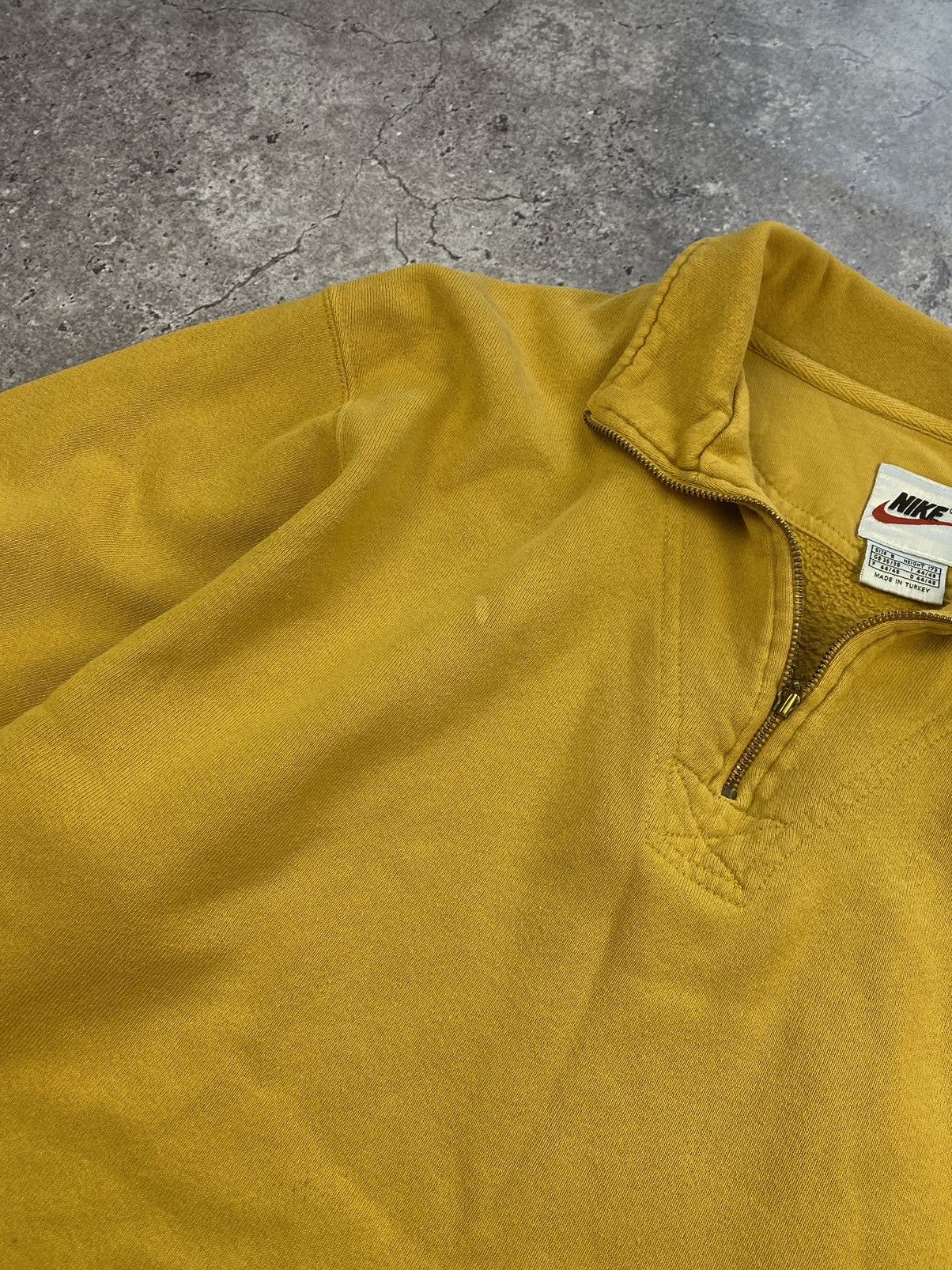 Nike × Vintage VINTAGE NIKE 90s CENTRE SWOOSH YELLOW💛 1/3 ZIP SWEATSHIRT Size US S / EU 44-46 / 1 - 9 Thumbnail