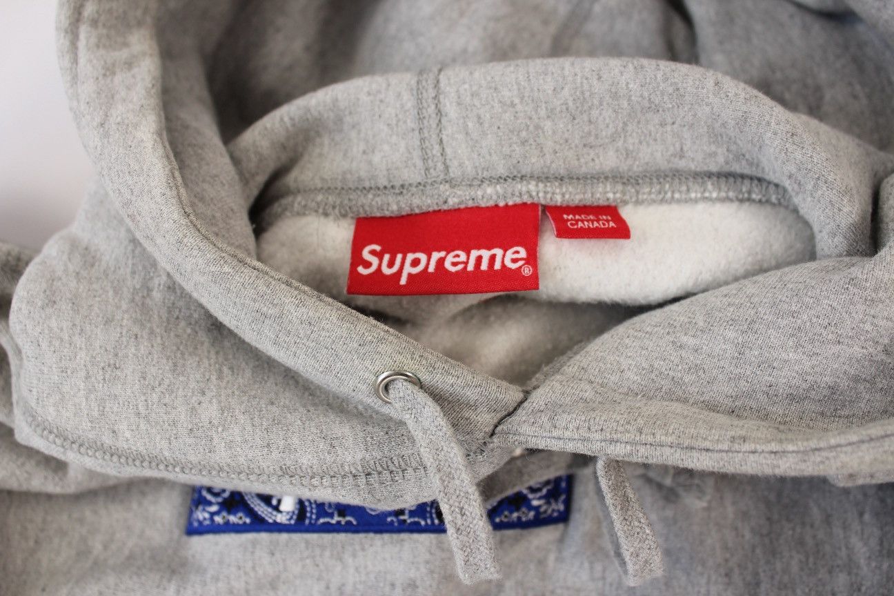 Supreme Supreme Bandana Box Logo Hooded Sweatshirt 'Heather Grey' Size US M / EU 48-50 / 2 - 6 Thumbnail