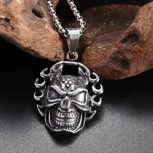 Other Flame Demon Skull Pendant Necklace Size ONE SIZE - 2 Thumbnail