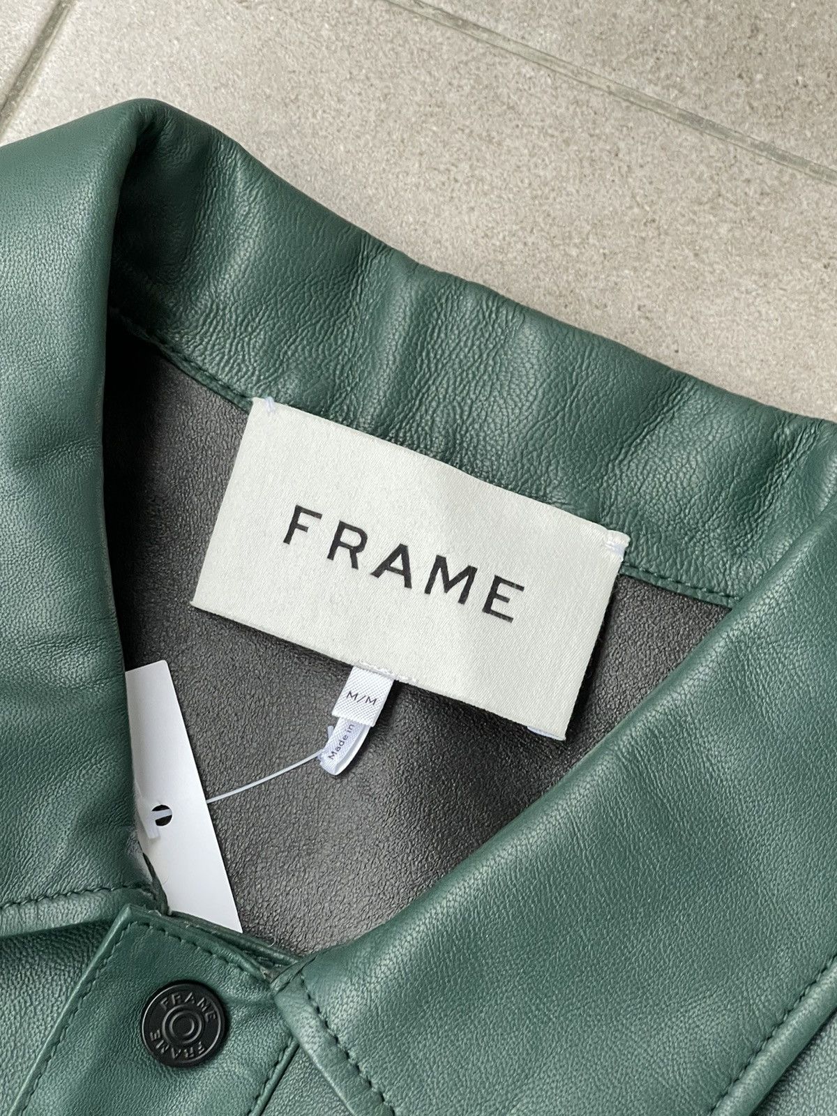 Frame !DS! SS23 Frame Dark Green Leather Shirt Jacket Size US M / EU 48-50 / 2 - 21 Thumbnail