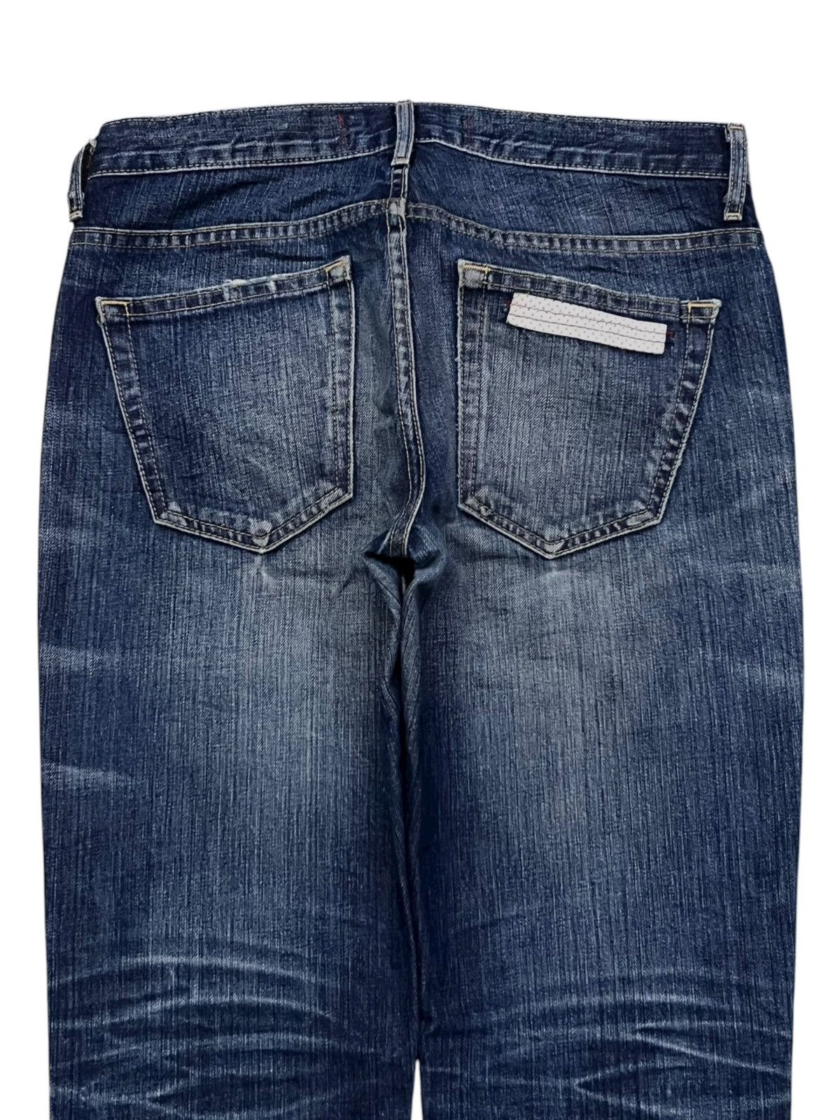 Japanese Brand Vintage Degaine Usa - Faded Wash Honeycomb, Distressed Denim Size 30" / US 8 / IT 44 - 5 Thumbnail