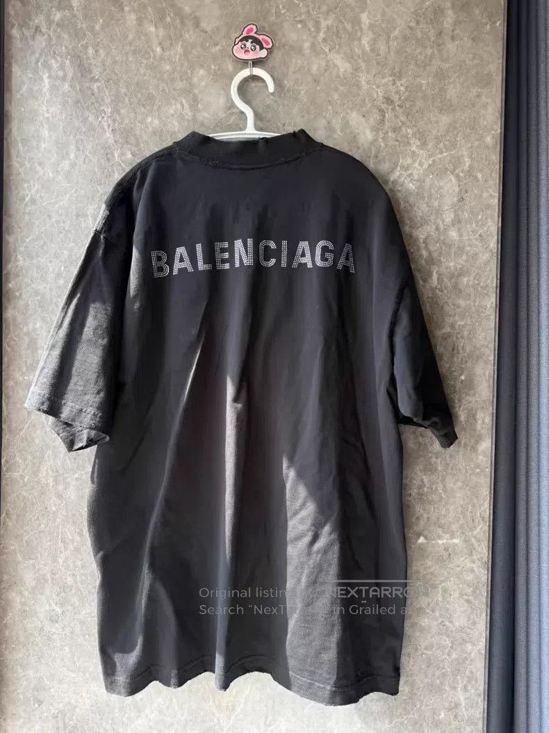 Balenciaga Balenciaga Front and Back Crystal Logo Short Sleeve Size US S / EU 44-46 / 1 - 3 Thumbnail