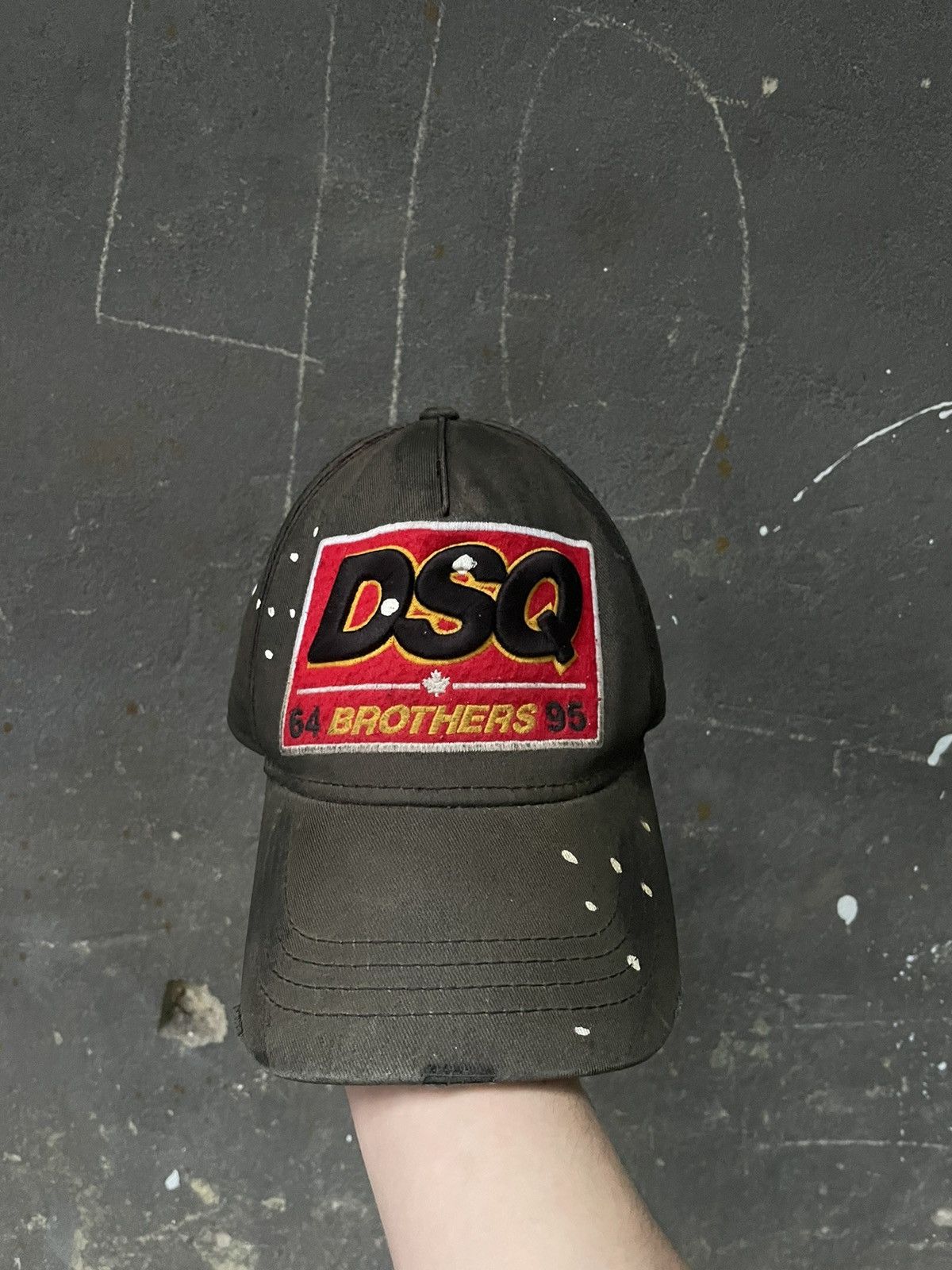 Dsquared2 Dsquared2 “64BROTHERS95” Brown Cap Fade Wax Distressed Hat Size ONE SIZE - 3 Thumbnail