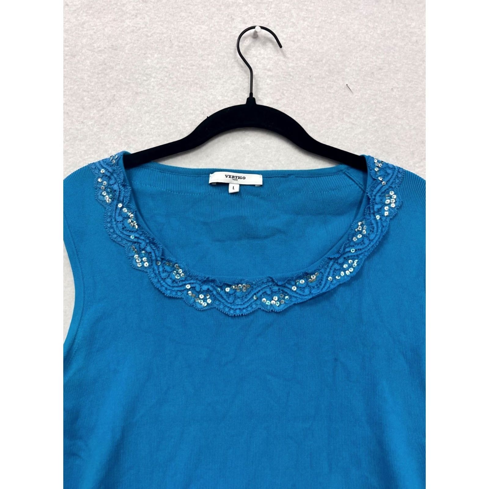 Vintage Vertigo Large Blue Sleeveless Top L Unisex Adults Size L / US 10 / IT 46 - 5 Thumbnail