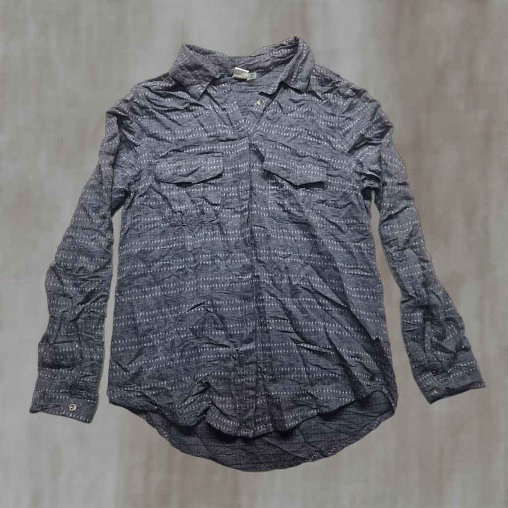 Vintage ROXY Shirt Gray Long Sleeve Button Up Blouse Adult Women's 8 Top Size M / US 6-8 / IT 42-44 - 1 Thumbnail