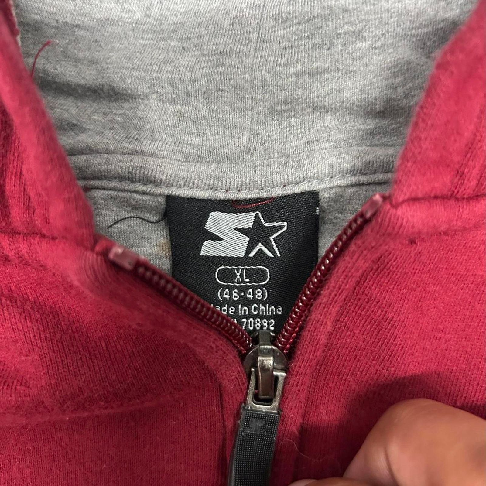 Starter Y2K Red Starter zip-up hoodie Size US XL / EU 56 / 4 - 3 Thumbnail