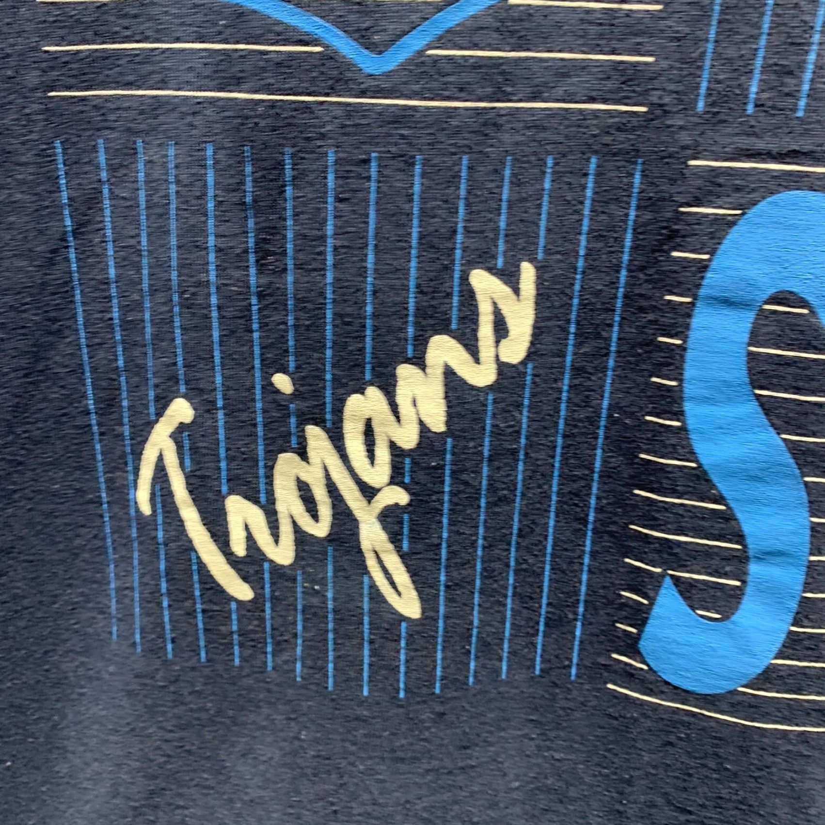 Fruit Of The Loom VINTAGE Fruit of the Loom Shirt Mens Large Blue Tama High Iowa Single Stitch T-Shirt Crew Neck Short Sleeve Cotton Classic school Mens Size US L / EU 52-54 / 3 - 6 Thumbnail