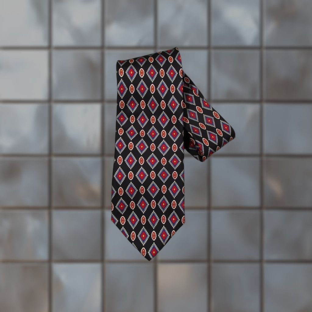 Brooks Brothers VINTAGE Brooks Brothers Men's Silk Necktie Abstract Geometric 57-60 In. Made in USA Size ONE SIZE - 1 Thumbnail