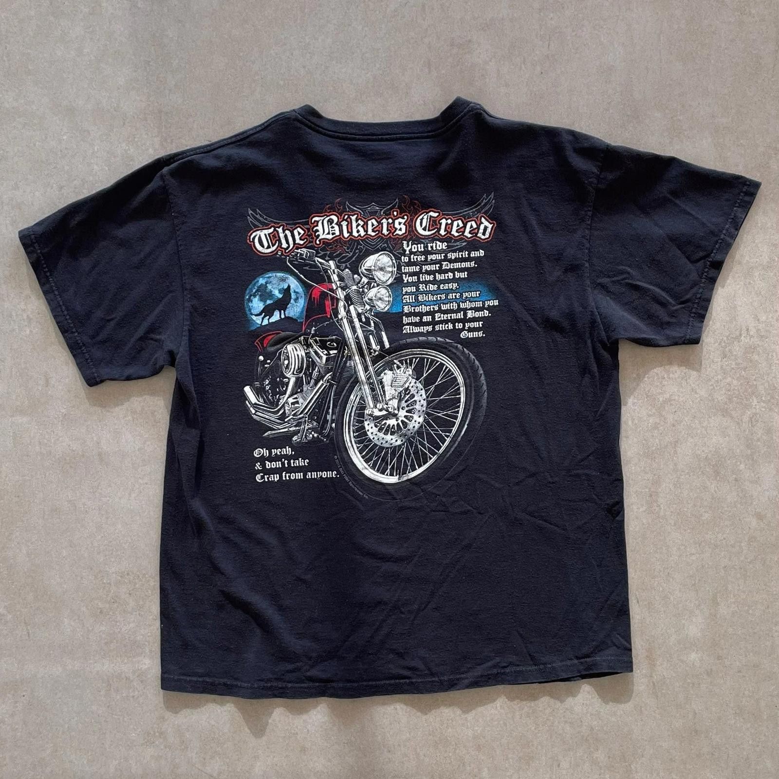 Designer 2013 The Bikers Creed Motorcycle T-Shirt - M Size ONE SIZE - 2 Thumbnail