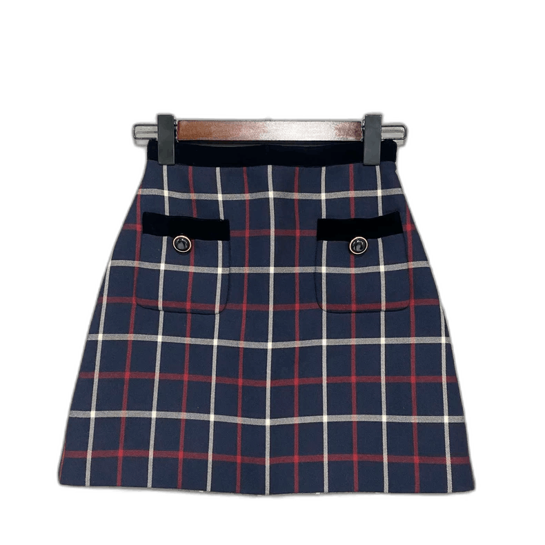 Miu Miu MIUMIU Plaid Patchwork Skirt Size 36" / US 14 / IT 50 - 1 Thumbnail