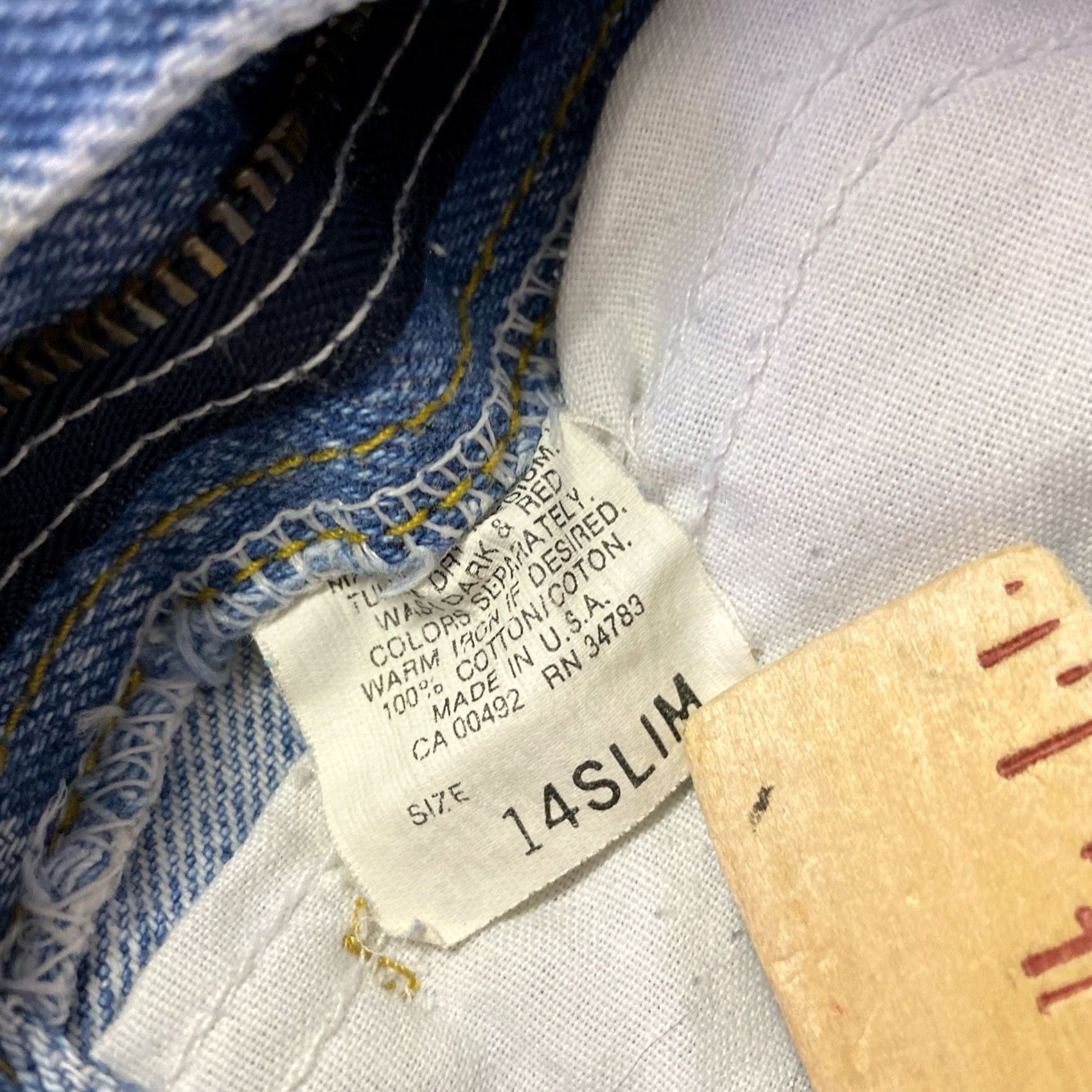 Lee VINTAGE Lee Jeans Blue Denim 80s Slim 24x27.5 Womens Regular Inseam 27.5 Straight Wide Size 42" / US 20 - 5 Thumbnail
