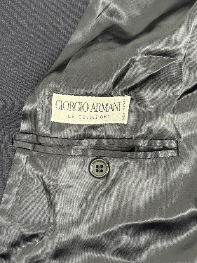 Armani Collezioni 1990s Giorgio Armani Le Collezioni Navy Wool Officier Trench Coat Size US L / EU 52-54 / 3 - 9 Thumbnail