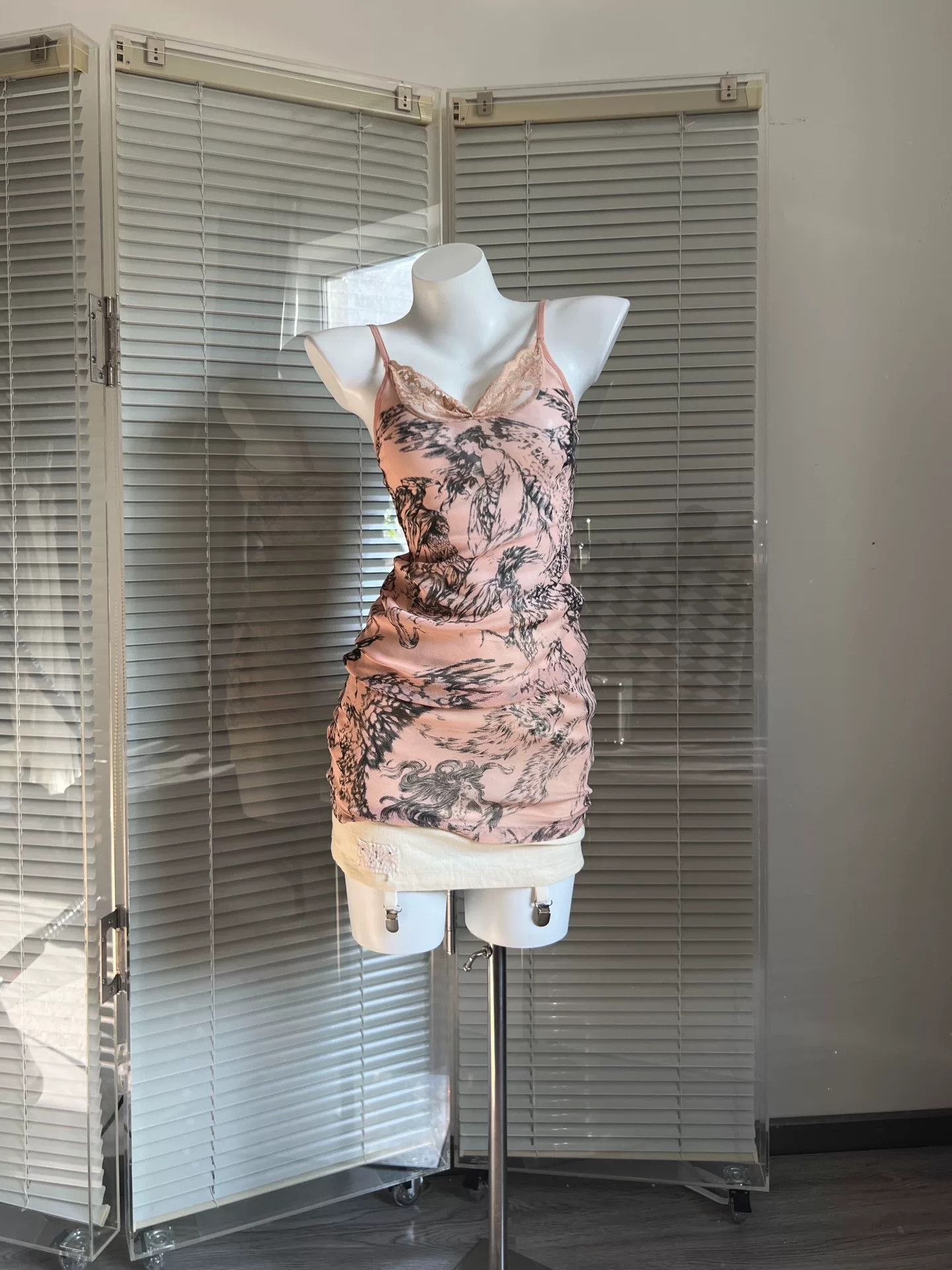 Diesel DIESEL Pink Mesh Corset Slip Dress Size S / US 4 / IT 40 - 1 Thumbnail