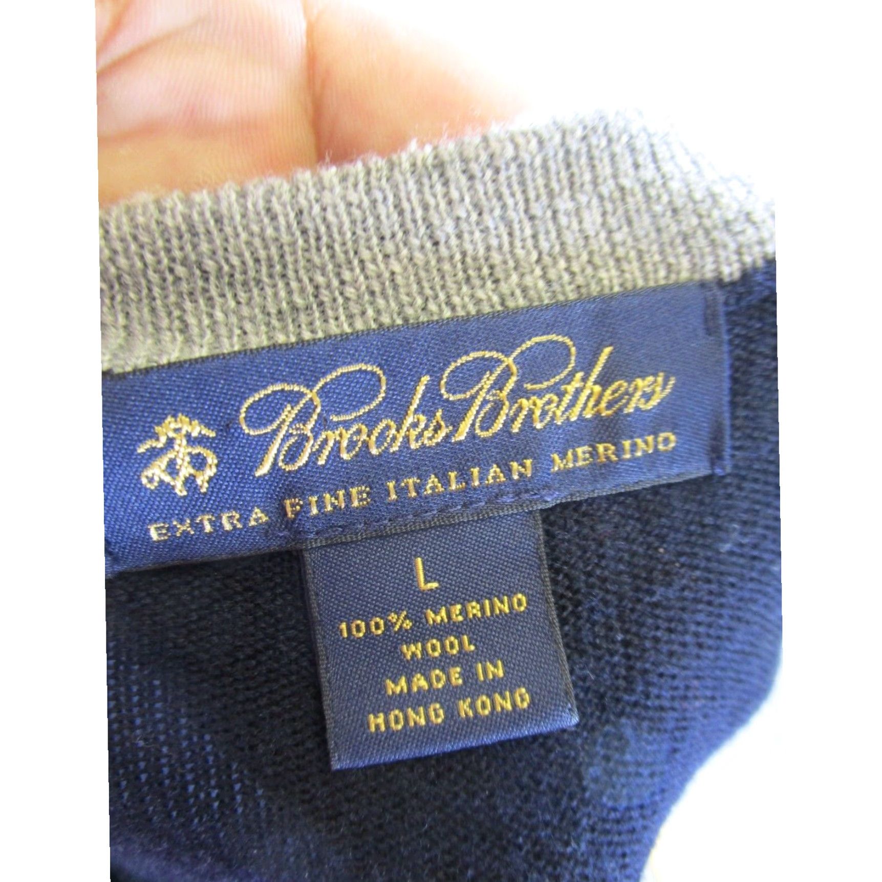 Brooks Brothers Brooks Brothers Mens Large Merino Wool Navy Blue Argyle Sweater Size US L / EU 52-54 / 3 - 7 Thumbnail