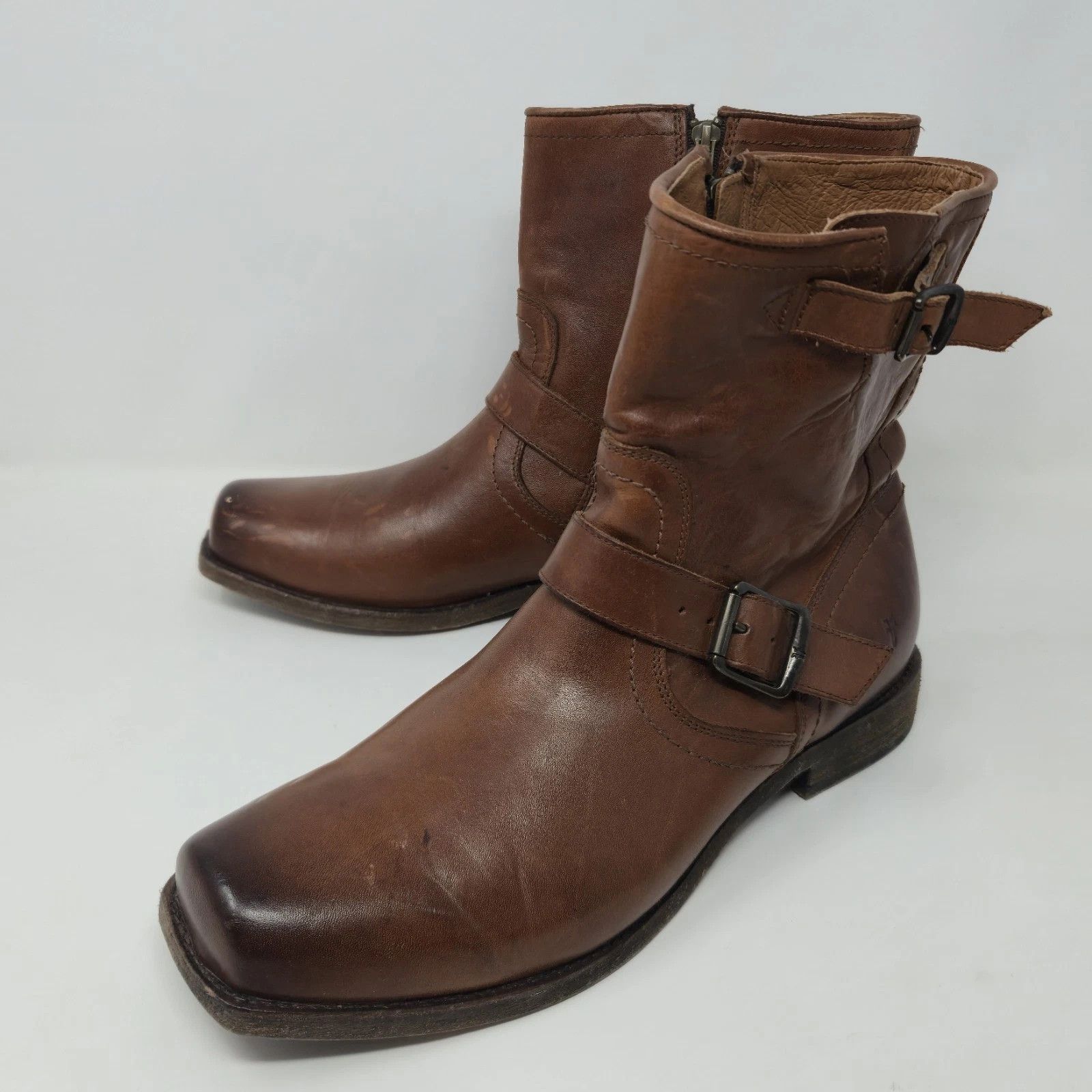 Frye Frye Engineer Boots 10 D Brown Leather Buckle Size US 10 / EU 43 - 8 Thumbnail
