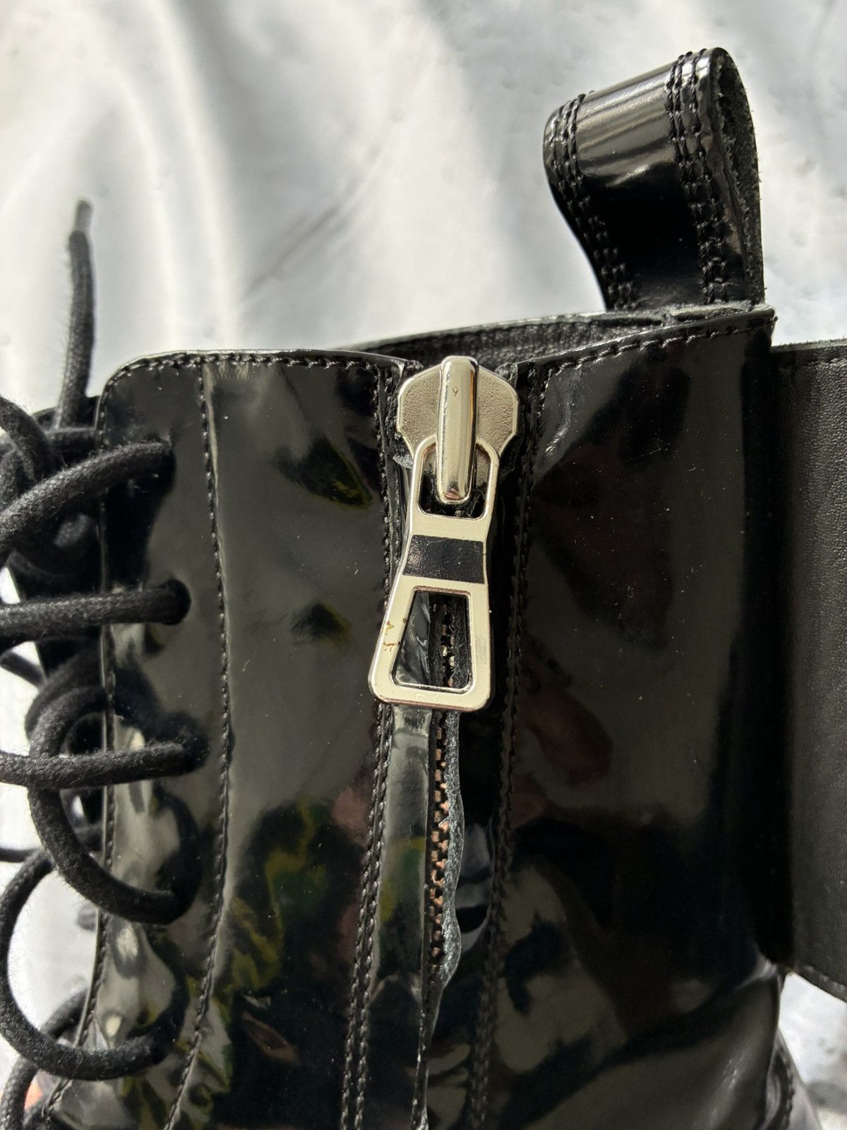Balmain × H&M Balmain x H&M Patent Leather Combat Boots Size US 7 / EU 40 - 11 Thumbnail