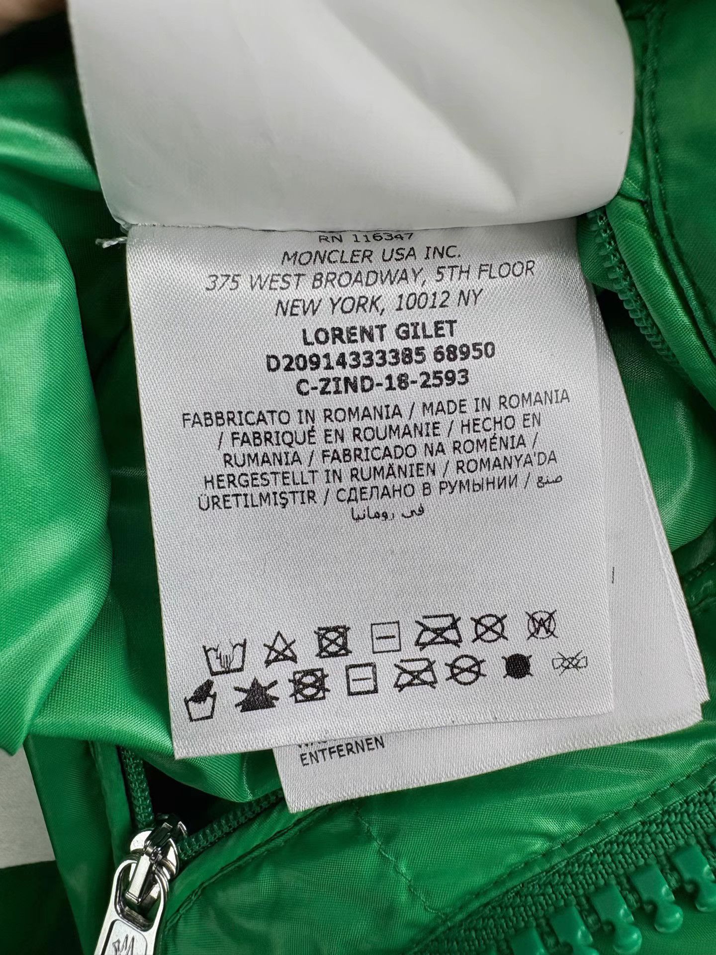 Moncler MONCLER LORENT Green Down Vest Size US M / EU 48-50 / 2 - 6 Thumbnail