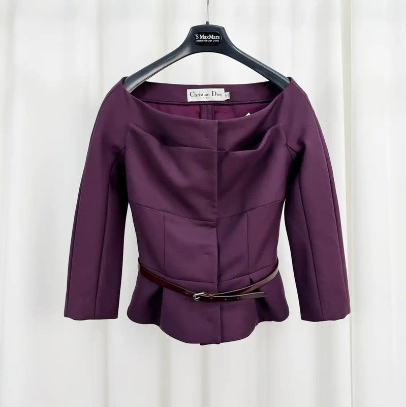 Dior Dior Wine Red Wool Blend Ladies Jacket 0089 Size S / US 4 / IT 40 - 1 Thumbnail