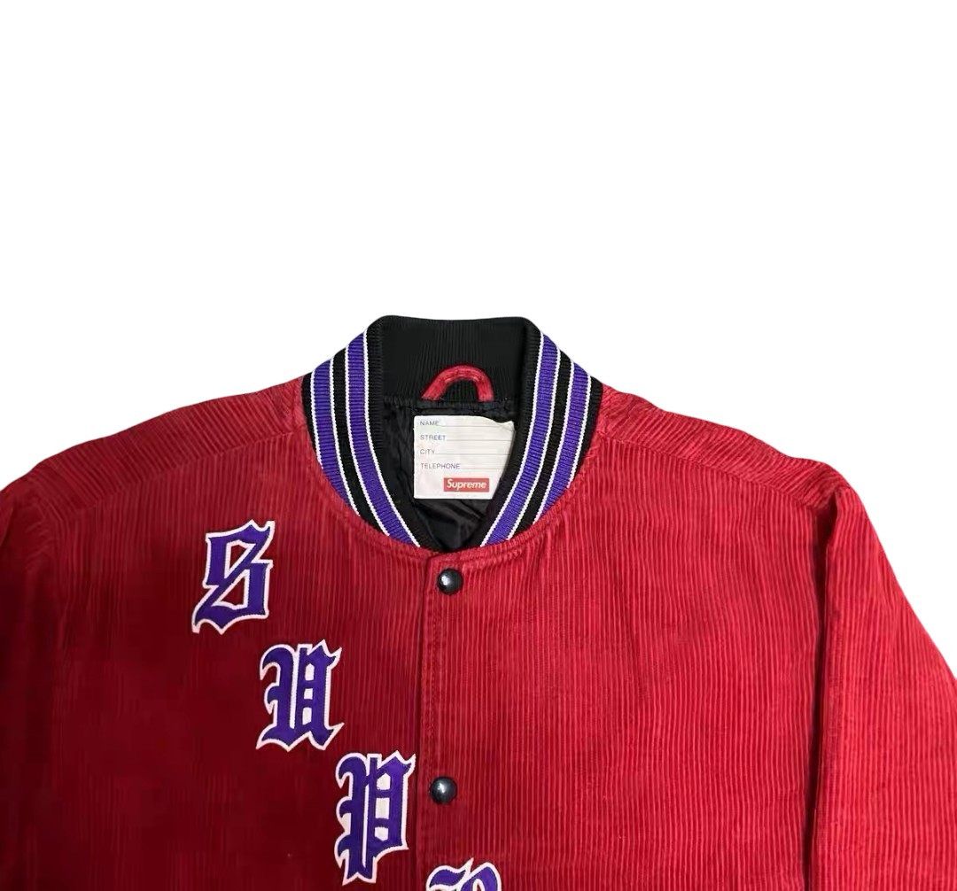 Supreme Supreme Old English Corduroy Varsity Jacket Size US M / EU 48-50 / 2 - 3 Thumbnail
