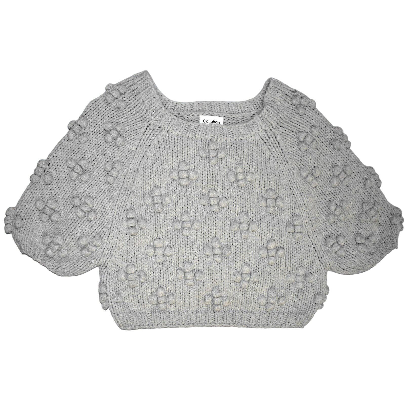 Caron Callahan A6 NEW CALLAHAN Light Gray Knit Cotton/Acrylic Sweater Sz M Size M / US 6-8 / IT 42-44 - 6 Thumbnail