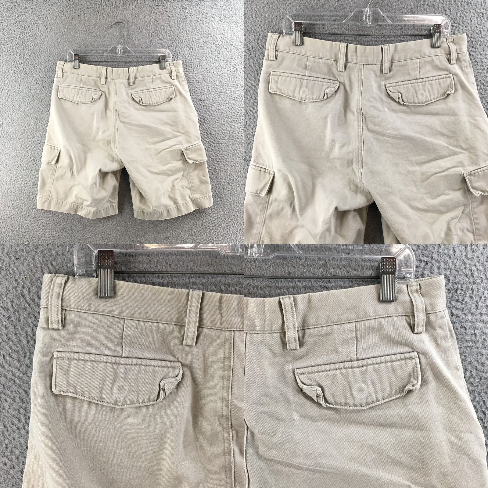 Banana Republic Banana Republic Cargo Short Mens 33 Beige Cotton Mid Rise Flat Front Zip Fly Mens Regular? Size US 33 - 10 Thumbnail