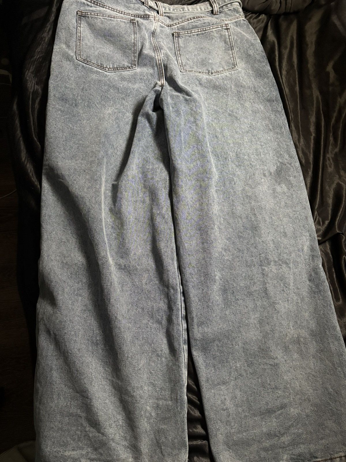 Maniere De Vior Adam in Blue Wash Wide Leg Belted Jeans Size US 32 / EU 48 - 5 Thumbnail