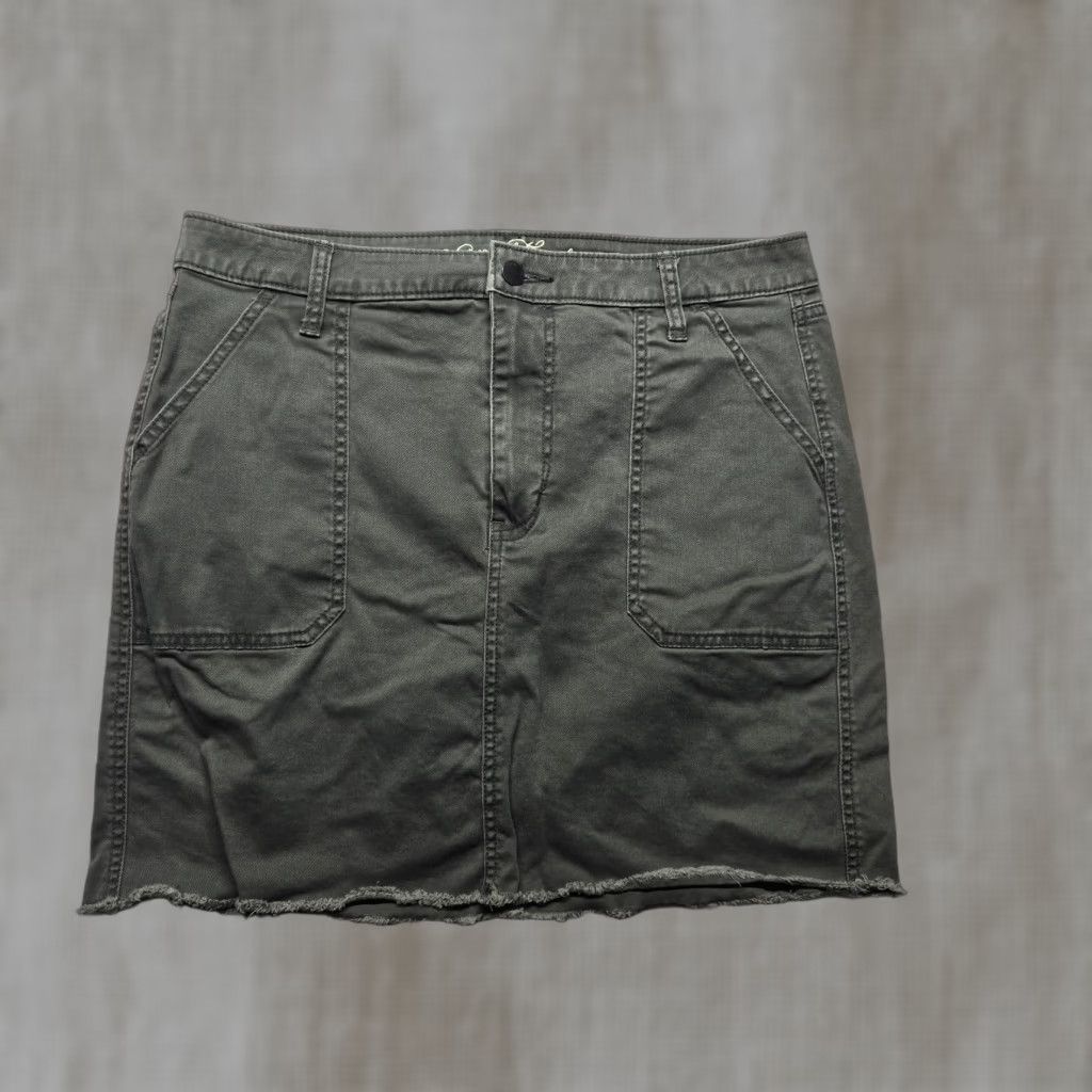 Vintage Universal Thread Skirt Adult Women 12 Black Denim Mini Short Vintage No Size 34" / US 12 / IT 48 - 1 Thumbnail