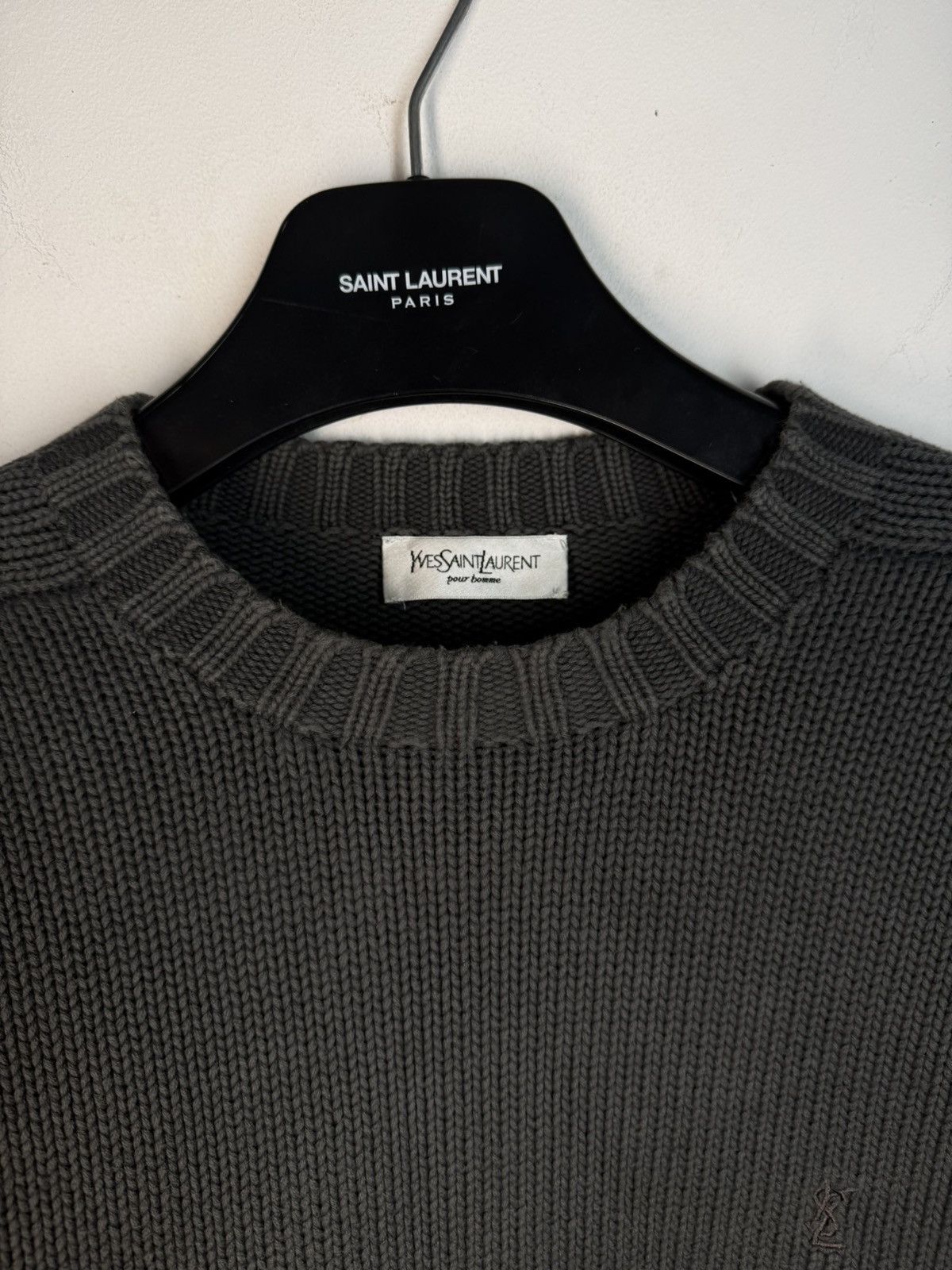 Yves Saint Laurent Heavy YSL Sweater Knit Dark Grey Thick Size US M / EU 48-50 / 2 - 4 Thumbnail