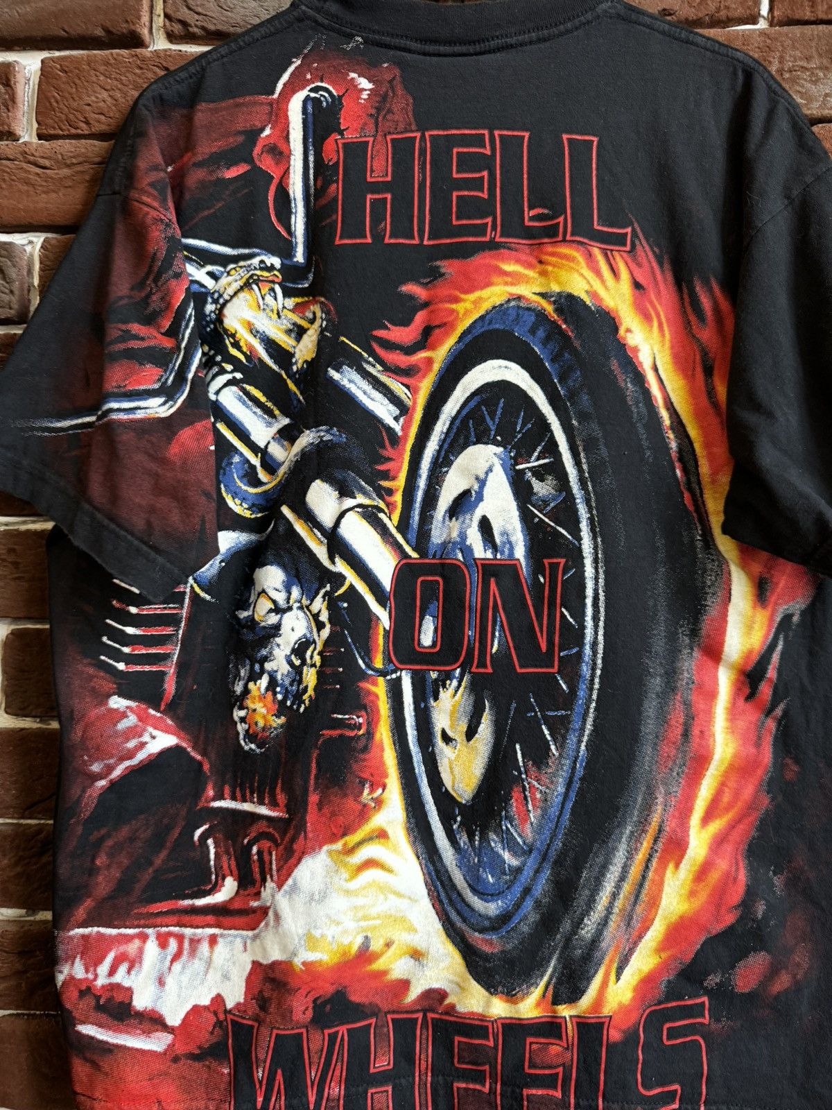 Band Tees RARE VINTAGE MANOWAR 90s Hell Wheels METAL T-SHIRT BAND GRAI Size US XL / EU 56 / 4 - 4 Thumbnail