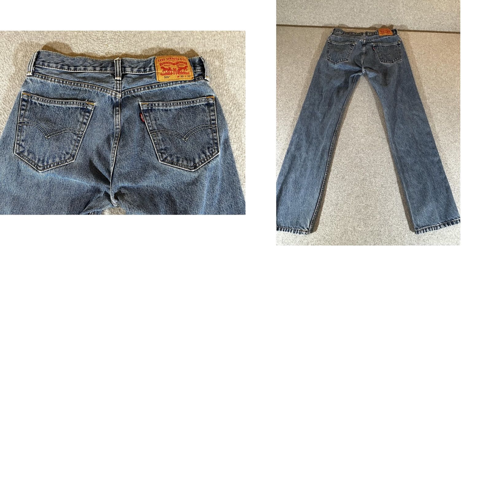 Levi's Levi's 505 Jeans Mens 30x32 Regular Straight Blue Denim Medium Wash Slim Fit? (adjusted) Size US 30 / EU 46 - 9 Thumbnail