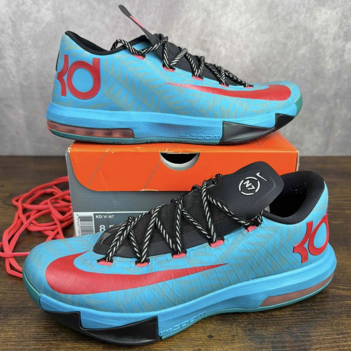 Nike Nike KD 6 N7 Size 8.5 626368-466 Blue Multicolor Basketball Size US 8.5 / EU 41-42 - 2 Thumbnail