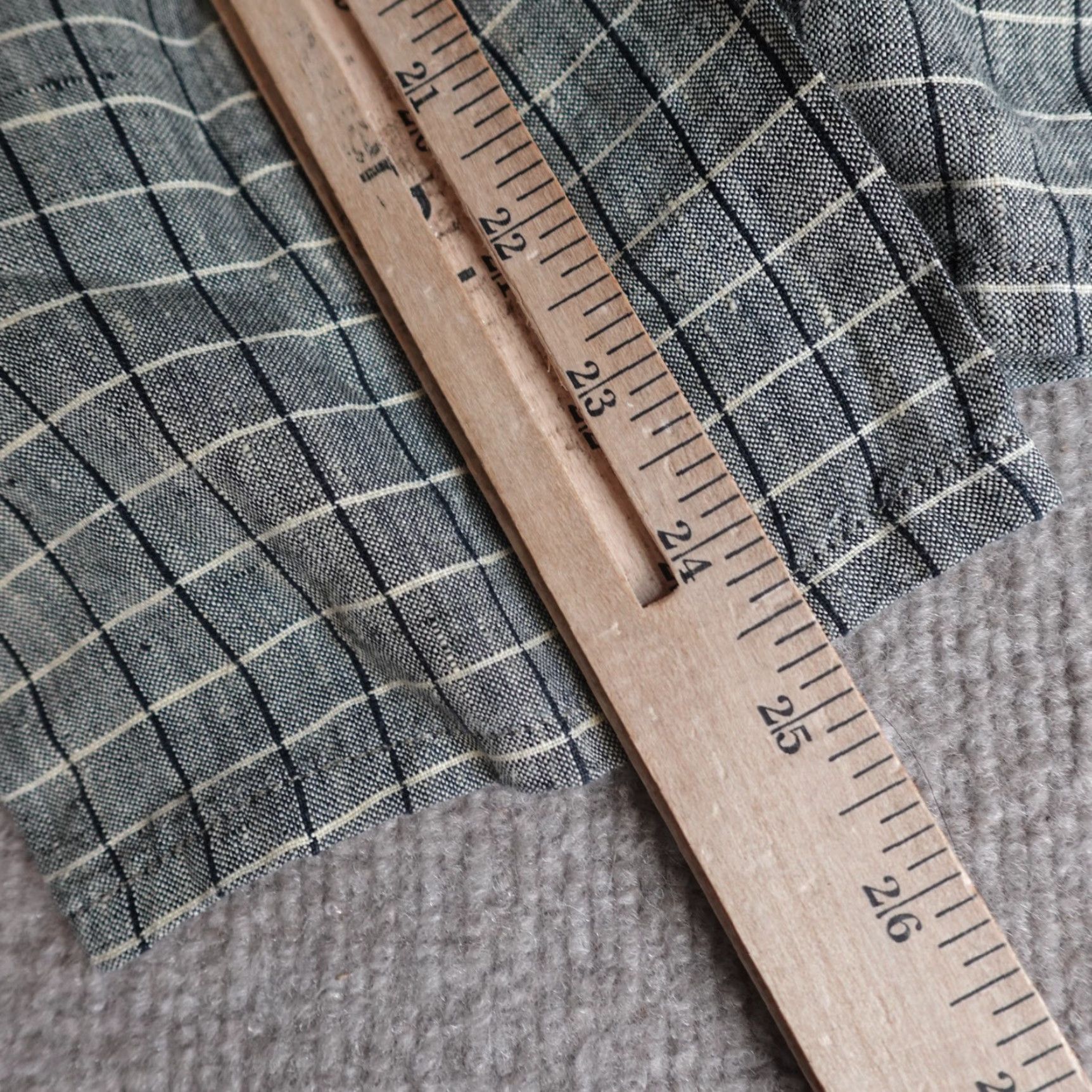 FLAX FLAX Womens Top L Gray Plaid 100% Linen Back Pockets Collarless Snap Shirt Size L / US 10 / IT 46 - 7 Thumbnail