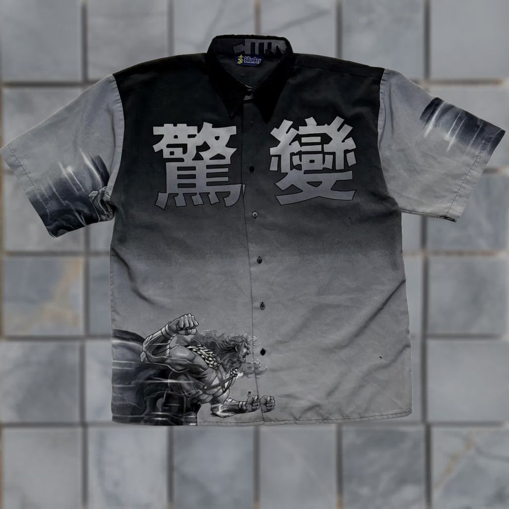 Vintage VINTAGE BillionBay Shirt Mens XL Gray Anime Kanji Warrior Graphic Button Up Samurai Size US XL / EU 56 / 4 - 1 Thumbnail