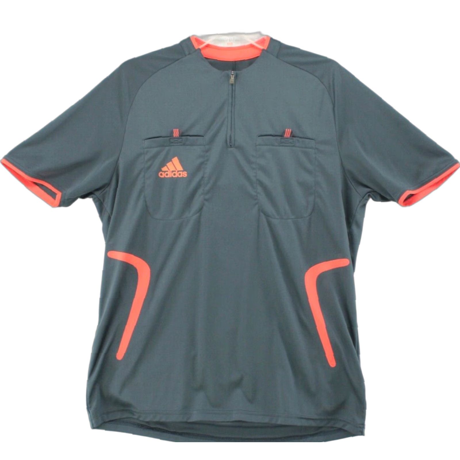 Adidas Adidas Formation Shirt Mens Medium Gray Logo Performance Referee Polo Shirt Adidas Formation Size US M / EU 48-50 / 2 - 1 Thumbnail