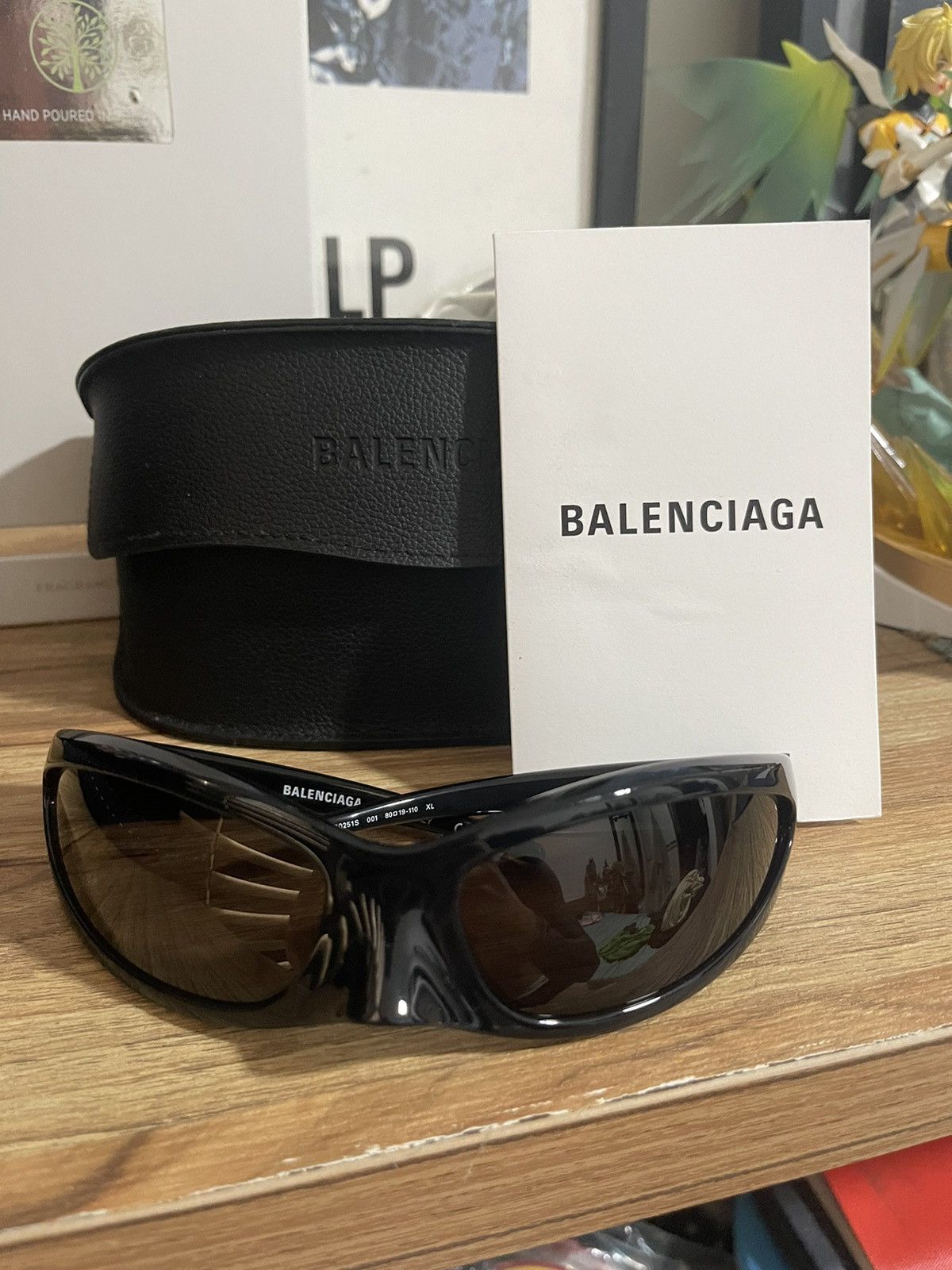 image of Balenciaga Skin Cat Sunglasses in Black, Men's