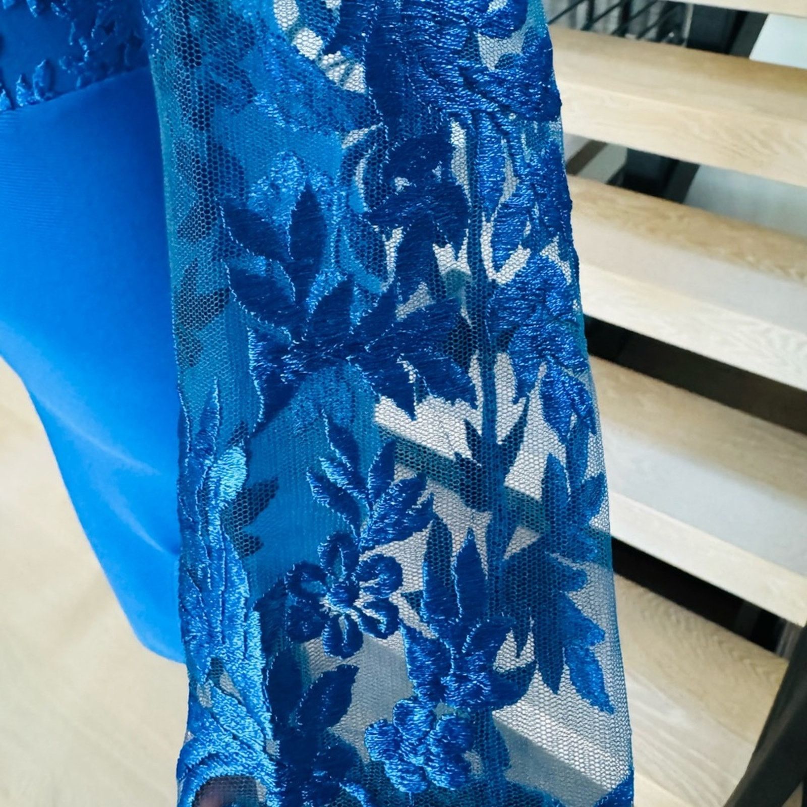 Other New and Chic Blue Lace Off-Shoulder Dress Size XS / US 0-2 / IT 36-38 - 11 Thumbnail