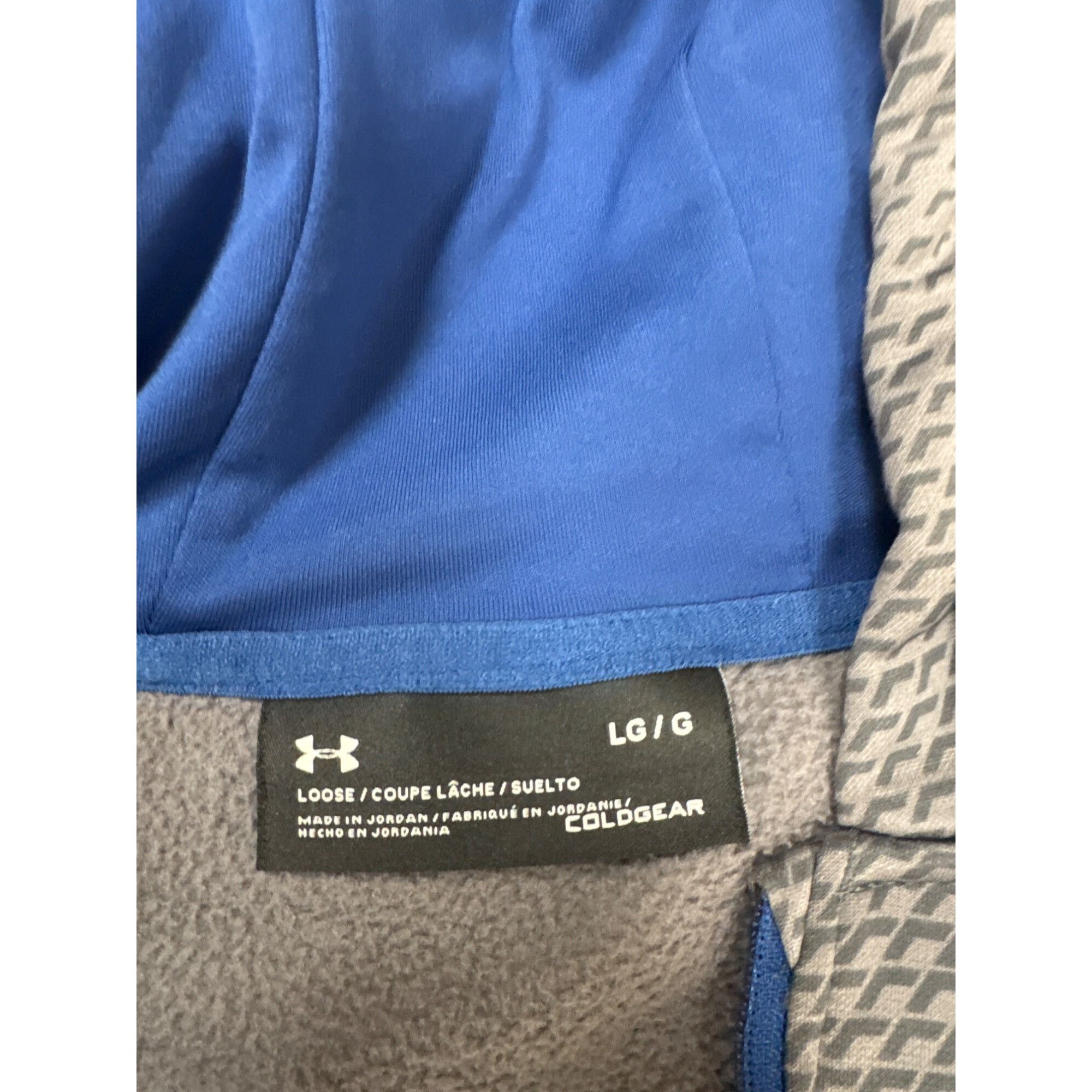 Under Armour Under Armour Mens Gray blue ColdGear Large Hoodie sweater si Size US L / EU 52-54 / 3 - 5 Thumbnail