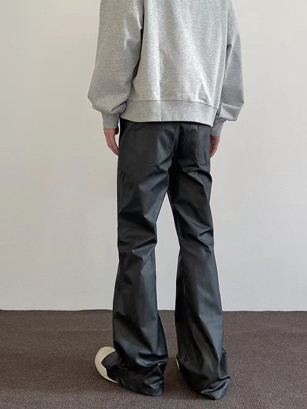 Japanese Brand High Street Black Brushed Wax Micro Flare Casual Pants Size US 32 / EU 48 - 6 Thumbnail