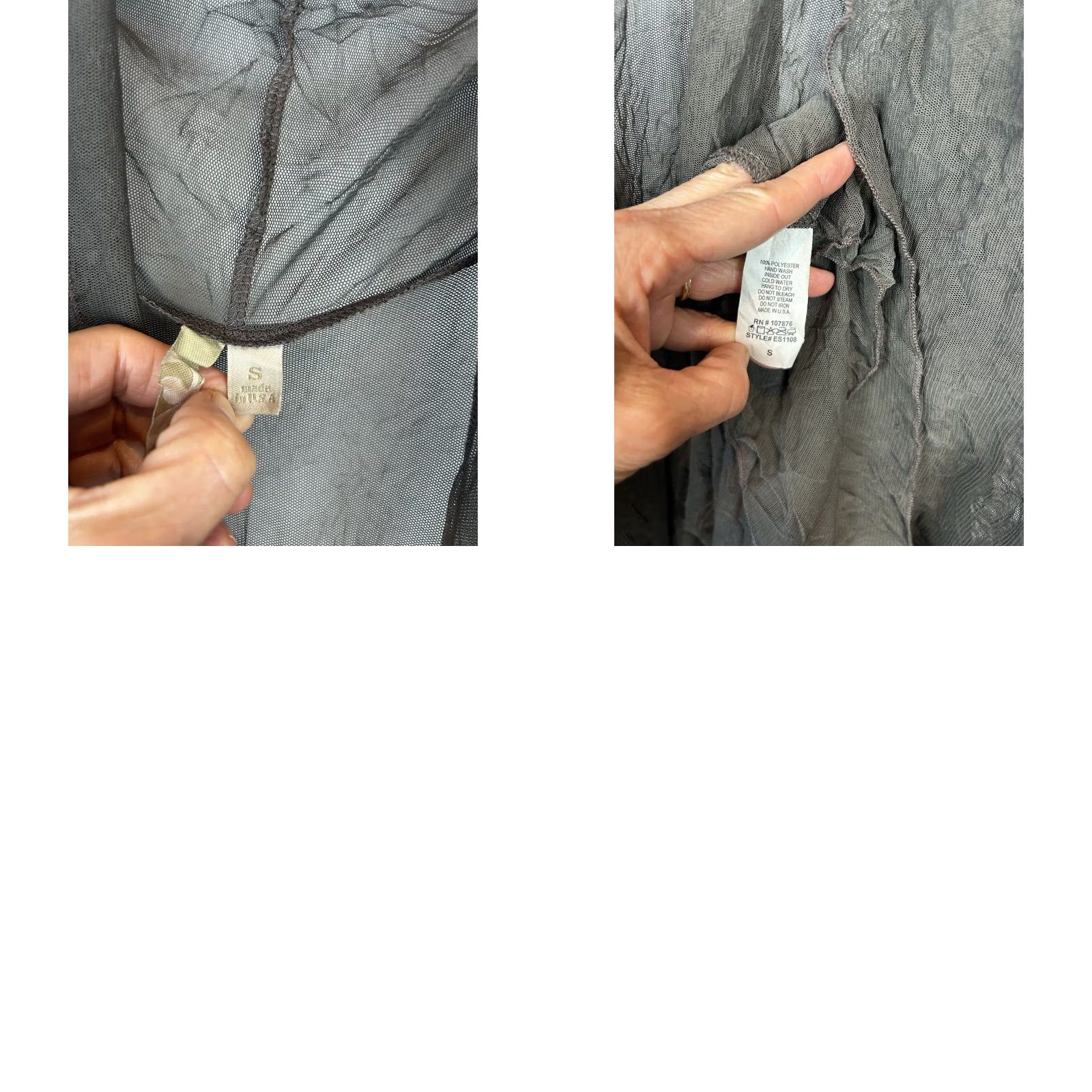 Vintage Comfy USA Jacket Women S Gray Solid Sheer Open Duster Cardigan Topper asymmetrical Mid-Length Size S / US 4 / IT 40 - 8 Thumbnail