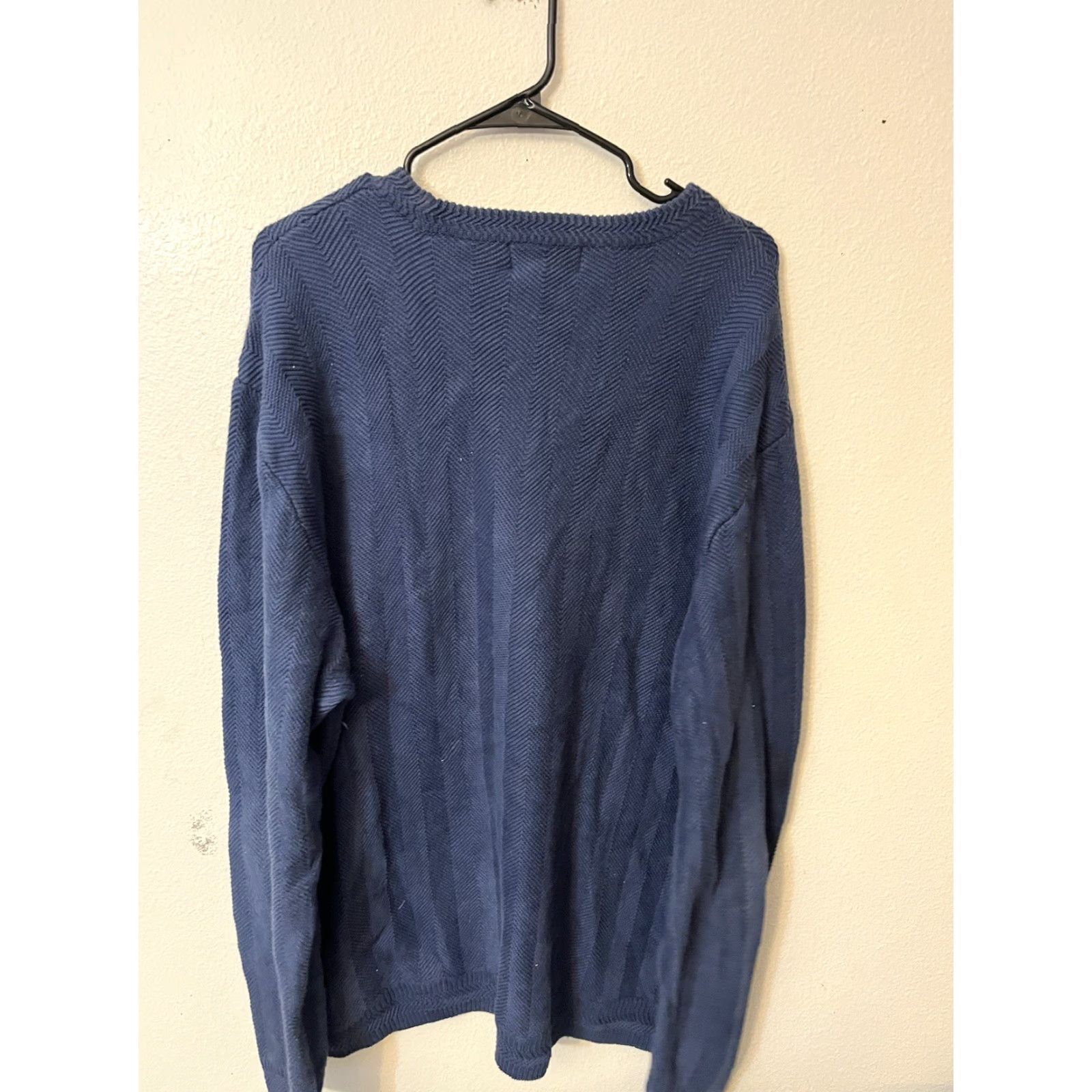 Chaps VINTAGE Chaps Ralph Lauren Heavy Cotton Knit Sweater Blue 2XL Crew Neck Pullover Knit 90s Mens Size US XXL / EU 58 / 5 - 3 Thumbnail