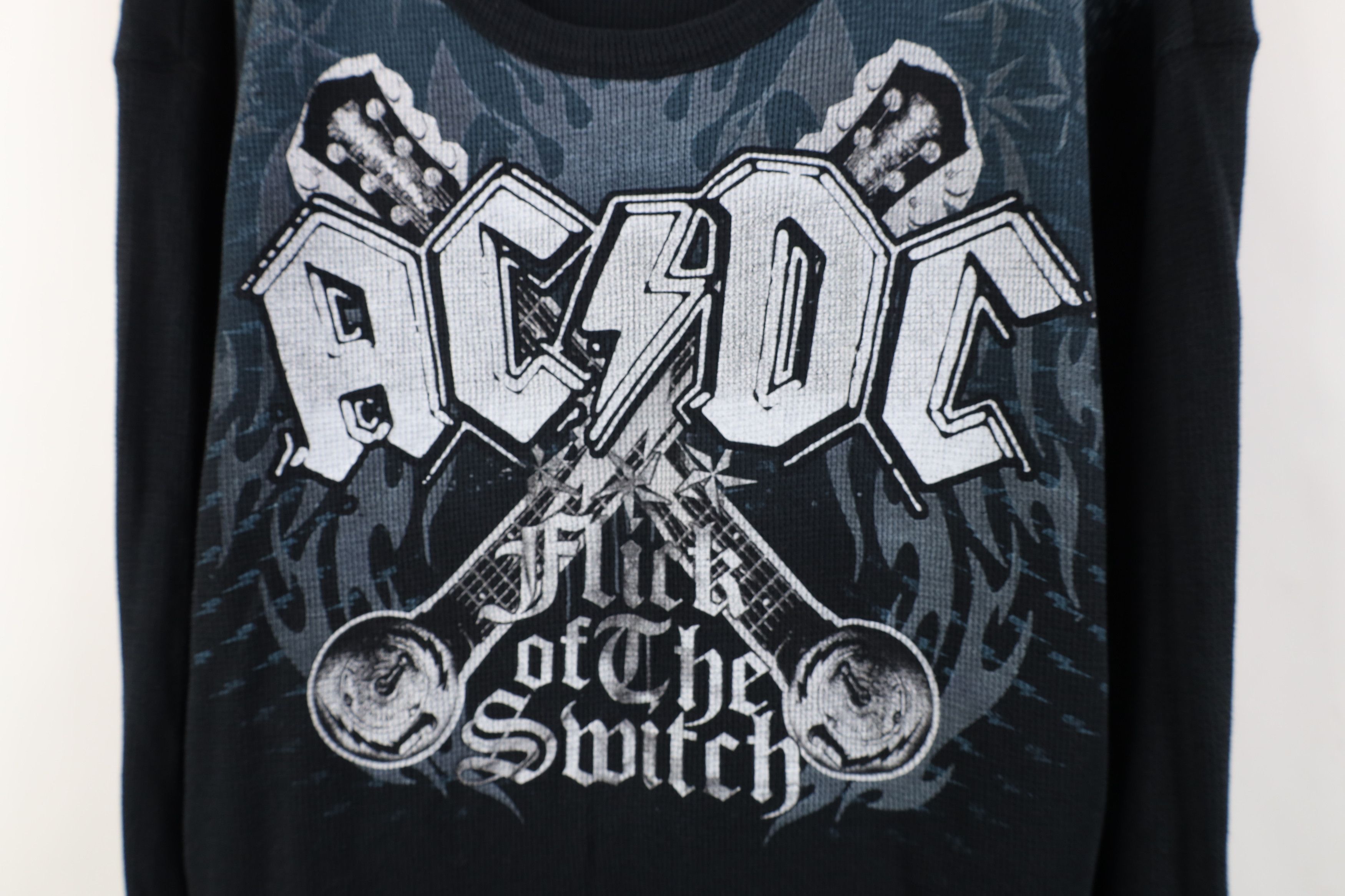 Vintage Vintage Y2K the Switch ACDC Band Thermal Waffle Knit T-Shirt Size US XXL / EU 58 / 5 - 4 Thumbnail
